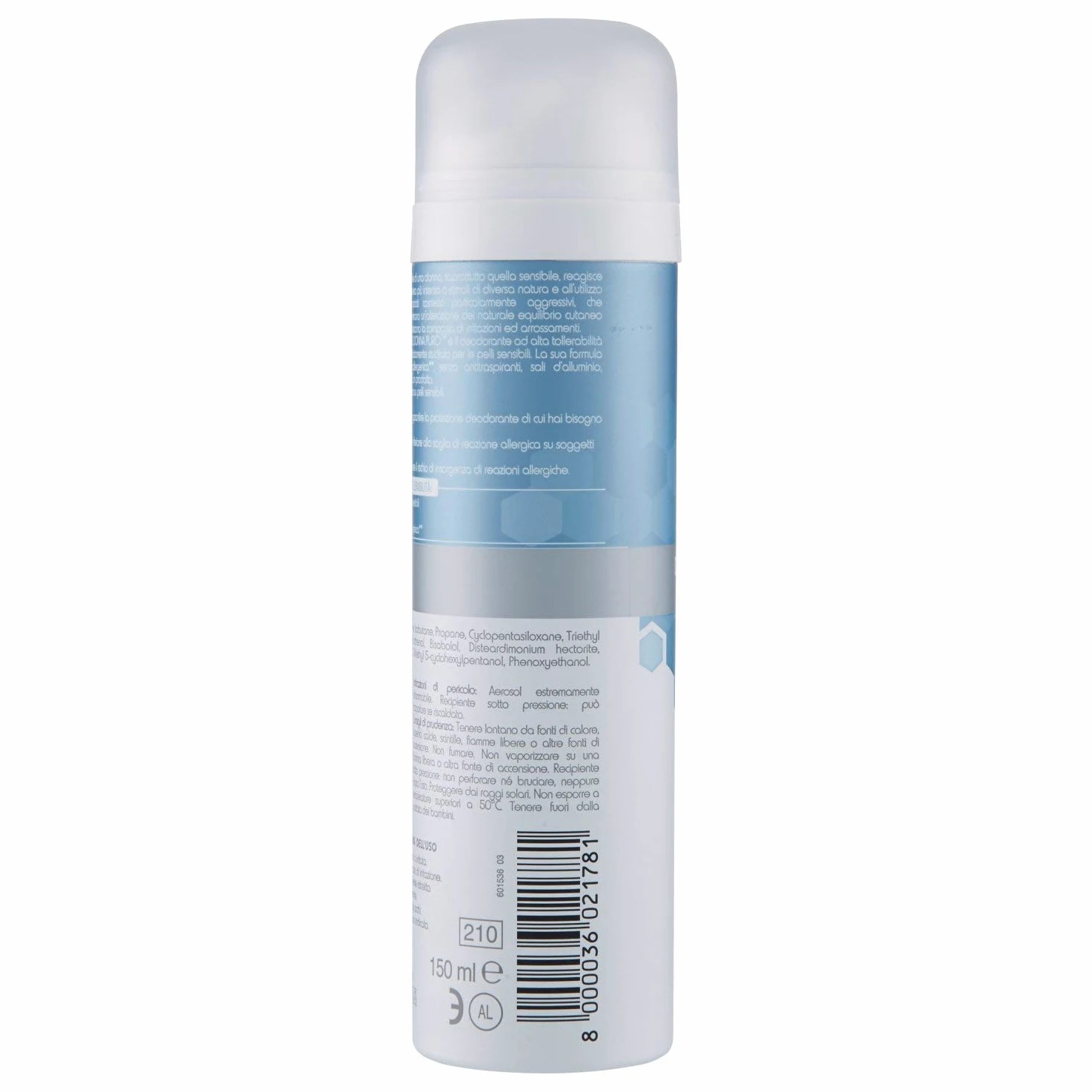 Infasil Deodorante Spray Donna Puro per Pelli Sensibili, Senza Sali di Alluminio e Senza Alcol, Nichel Tested, 150 ml (Confezione da 5)