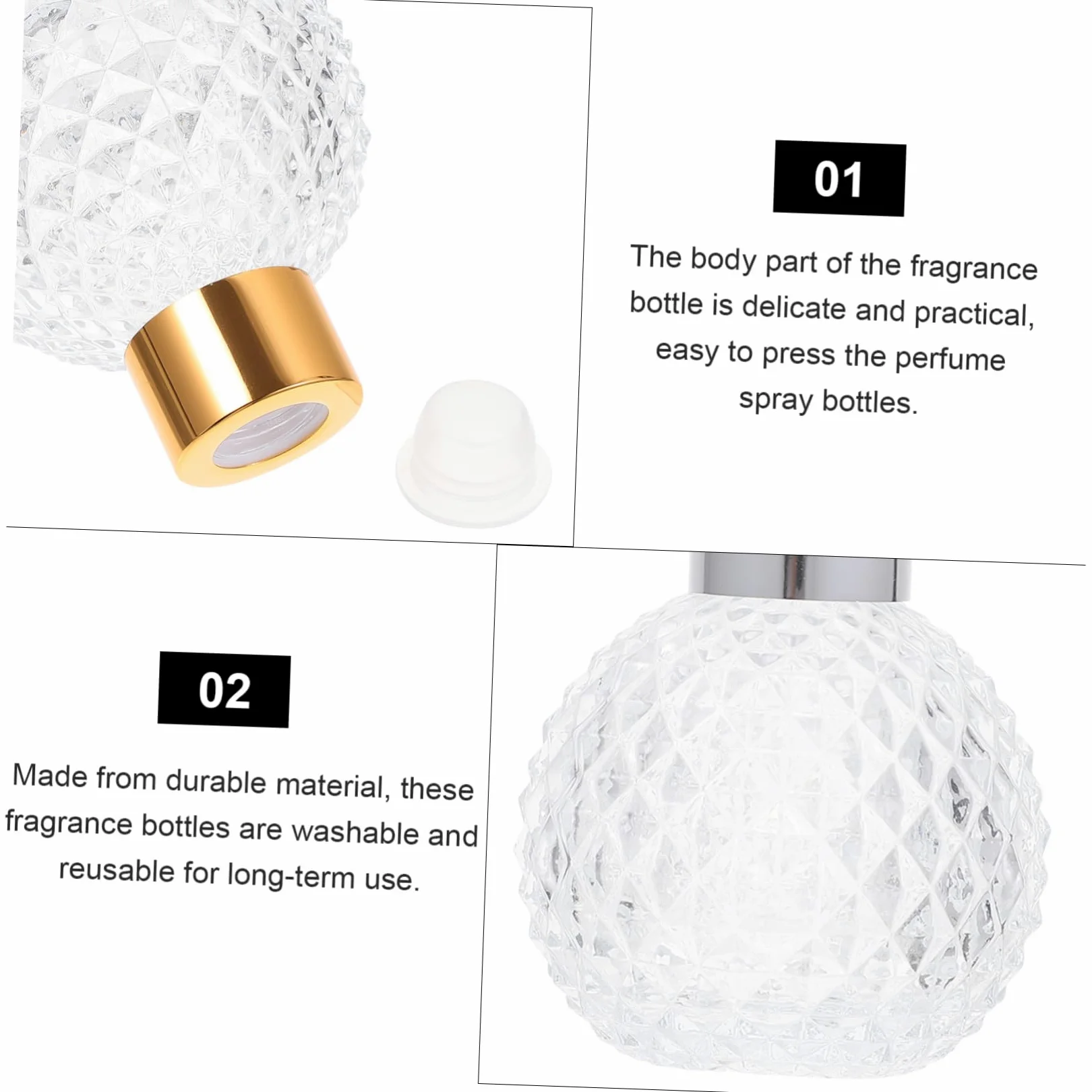 Ipetboom 6 Pezzi Bottiglie di Vetro per Profumo Vuote da 100ml, Riutilizzabili e Lavabili, Contenitori Eleganti per Conservazione Essenze, Regalo per Natale Colore Casuale