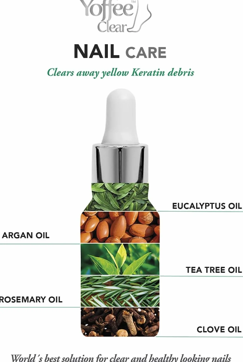 Yoffee Clear Purity Nail | Trattamento Micosi Unghie Piedi | Antimicotico Unghie | Con olio Bio di Argan e Tea Tree Oil | Antibatterico e Antisettico| Clinicamente provato| 10ml | Made in Spain