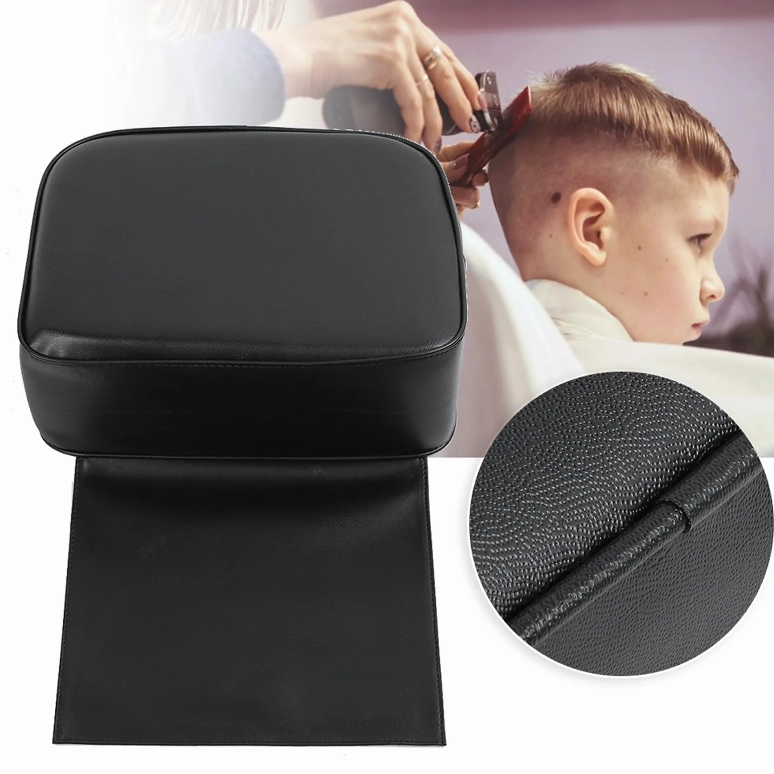 Cuscino per bambini, per saloni di parrucchiere e parrucchieri, cuscino per bambini, per taglio dei capelli, attrezzatura per spa (nero)