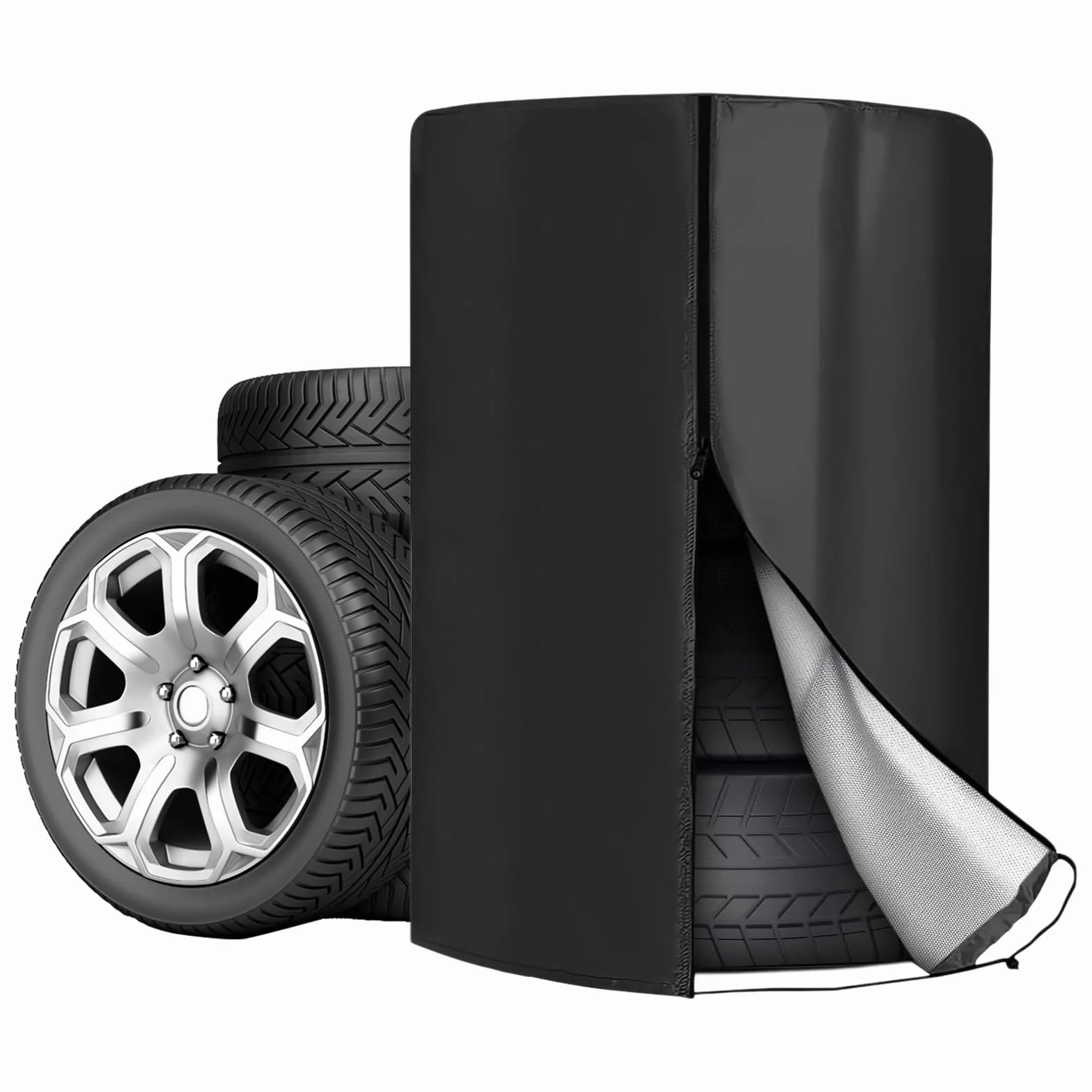 Copertura per Pneumatici Impermeabile 4 Pezzi 85 x 120 cm Nero