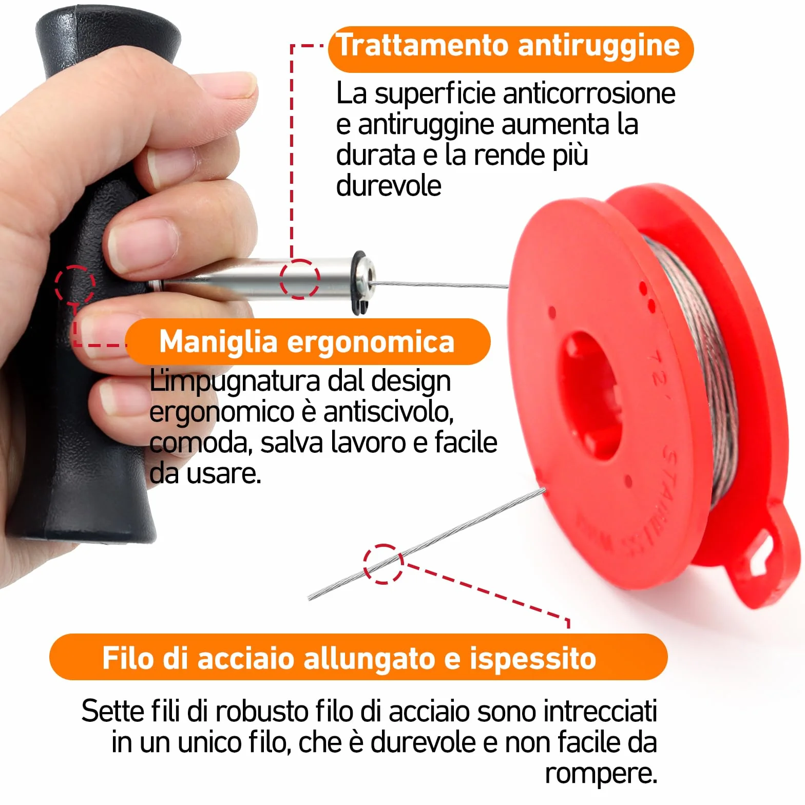 Set di attrezzi rimozione parabrezza con manico e filo di taglio universale