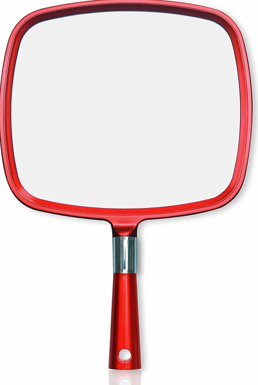 Mirrorvana Specchio a mano professionale con manico per parrucchiere, barbiere, salone di bellezza e trucco, 23 x 20 cm
