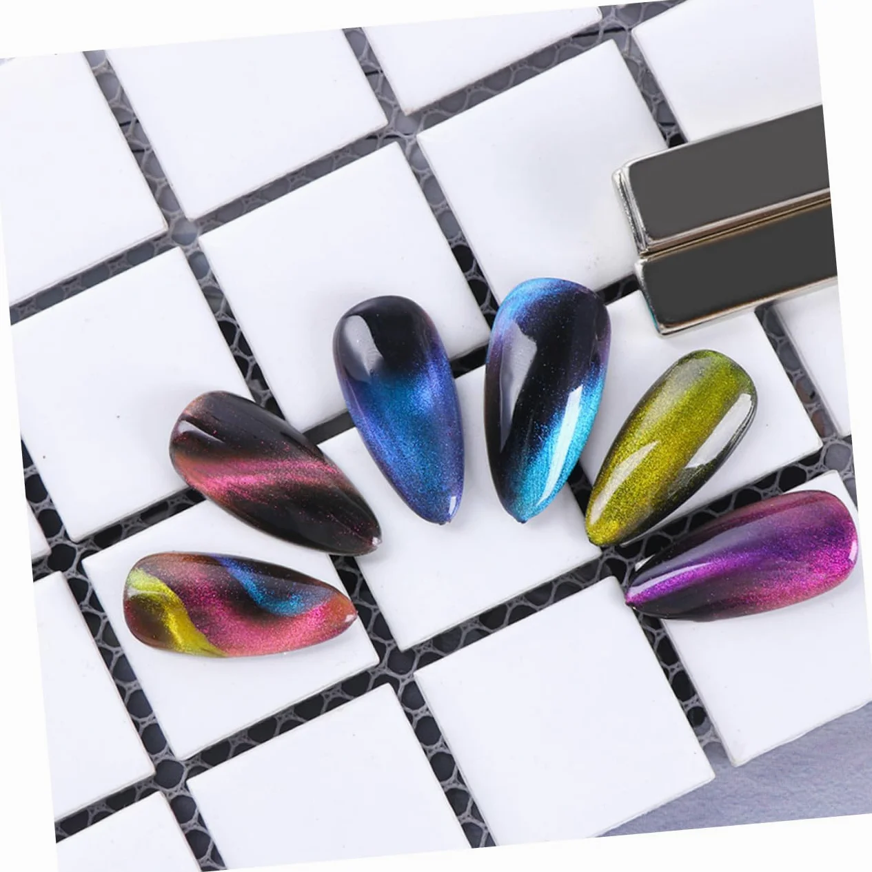 Healvian 16pezzi Penne Magnetiche Per Unghie Cat Eye Strumenti Per Nail Art Con Magneti Forti Per Creazioni Unghie Uniche e Personalizzate