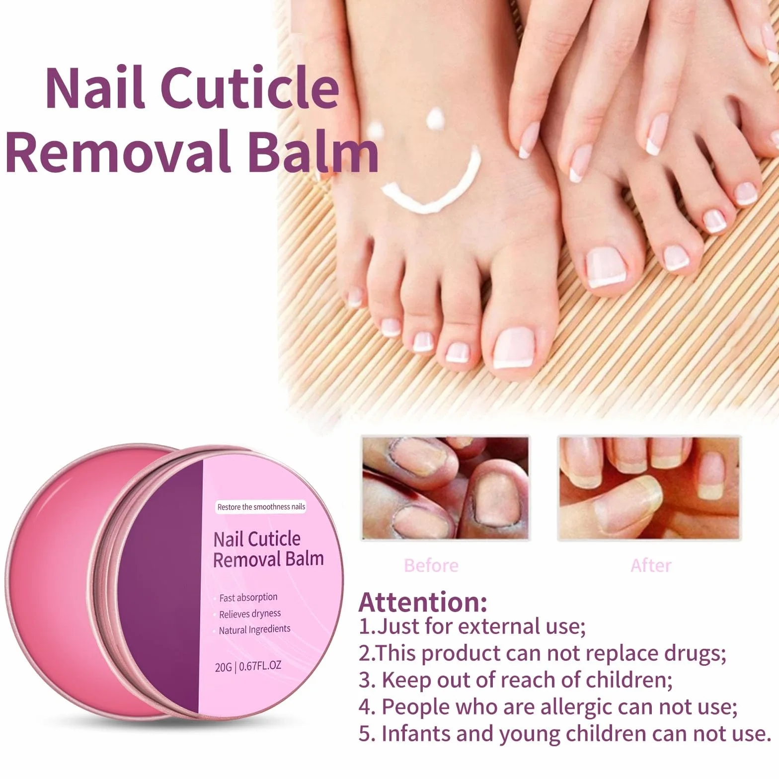 Balsamo idratante per unghie e cuticole, crema per la rimozione delle cuticole, idrata e ammorbidisce le unghie secche, unghie fragili e cuticole, ammorbidente professionale per cuticole e rinforza le