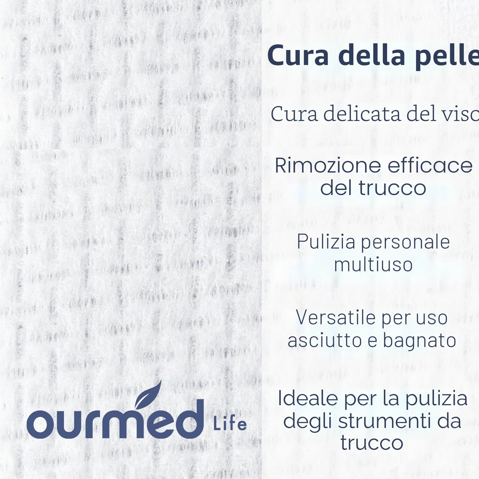 Ourmed Life Face Clean Towels, 100 Count Disposable Biodegradable Face Wash Cloth for Sensitive Skin, Lint- Free Facial Tissue for Cleansing, Skincare and Makeup Remover, Dry Wipes