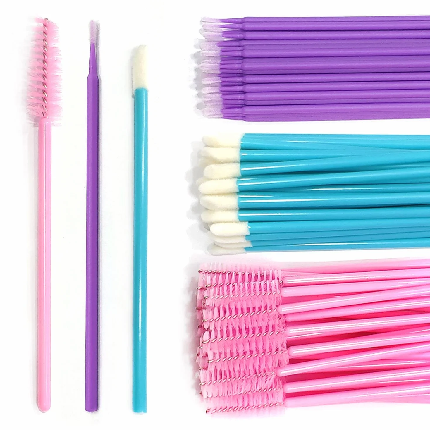 150 pezzi di bastoncini per mascara usa e getta, pennelli per labbra e micro pennelli per applicatori, kit di strumenti di bellezza per il trucco, dettagli per sopracciglia, labbra e trucco