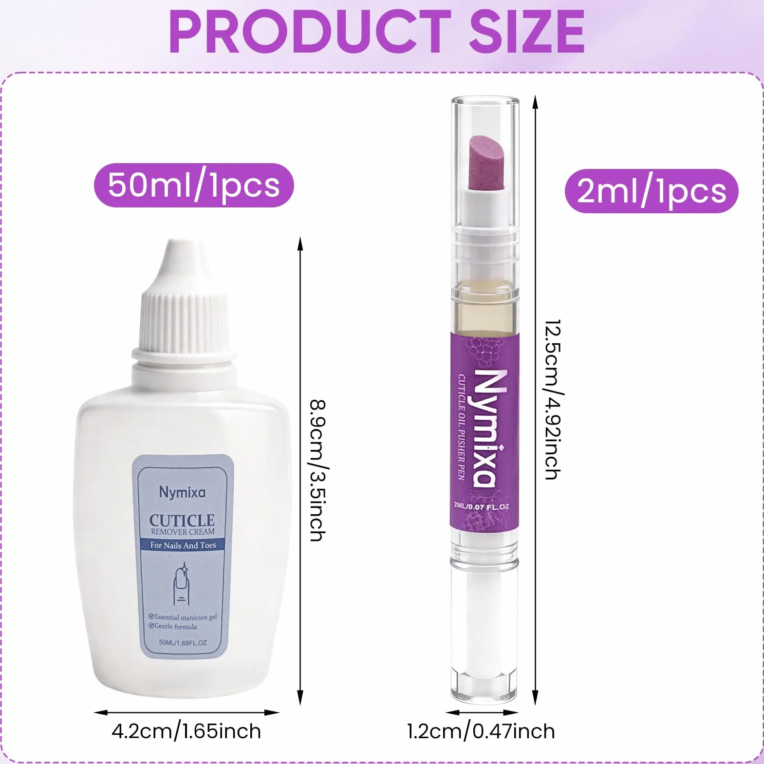 Set per la cura delle unghie 2 pezzi, penna per la cura delle unghie, rimuovi cuticole, penna per olio per cuticole 3 in 1, per riparare unghie screpolate e secche