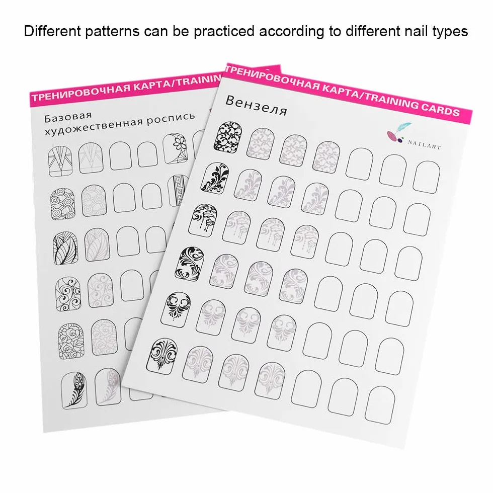 Modello per esercitazione nail art disegno pittura libro di esercizi strumento di apprendimento per principianti modelli intagli linee di diamanti