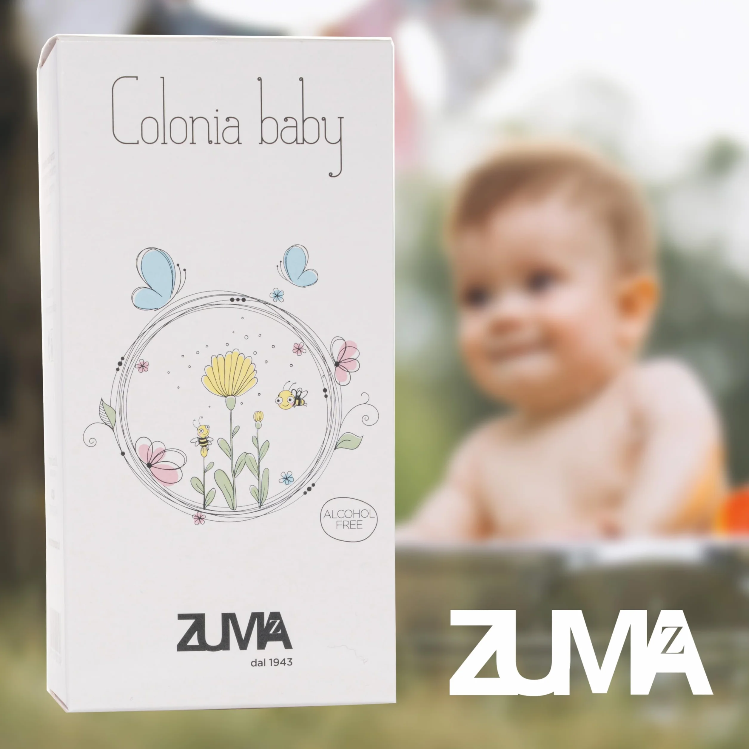 Profumi Zuma Acqua di Colonia Neonato Senza Alcol 100 ml Fragranza Floreale Talcata
