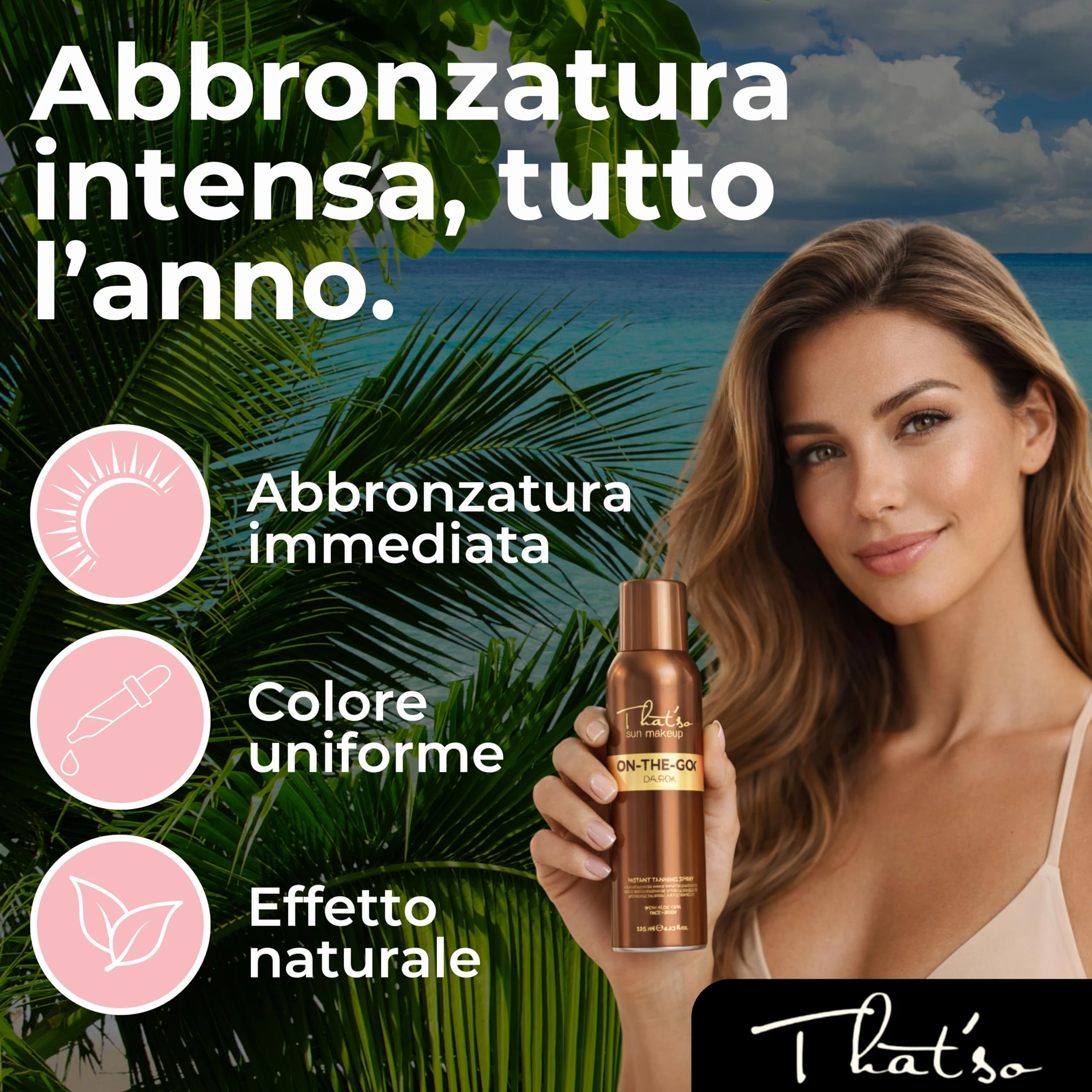 That'So On The Go Dark Kit Spray Autoabbronzante Viso e Corpo 125ml + Guanto Professionale Self Tan Intenso Rapido