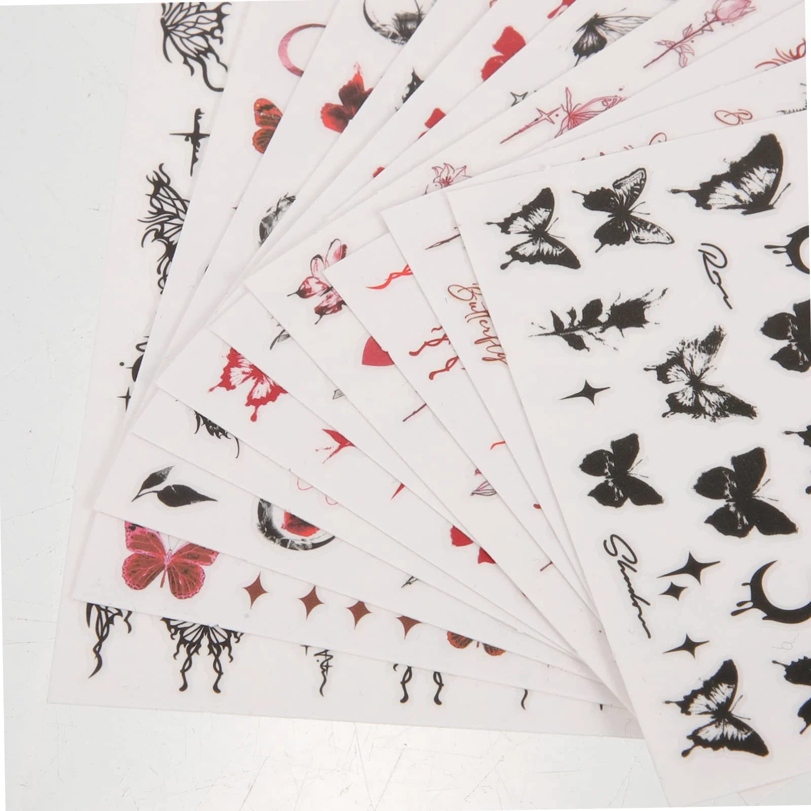5 Set Adesivo A Farfalla Scuro Gel Nail Stickers Gel Nails Stickers Adesivi Decorativi Unghie Foil Unghie Etichetta Carino Uv Adesivi Per Unghie Decalcomanie Per Unghie 12 Fogli*5