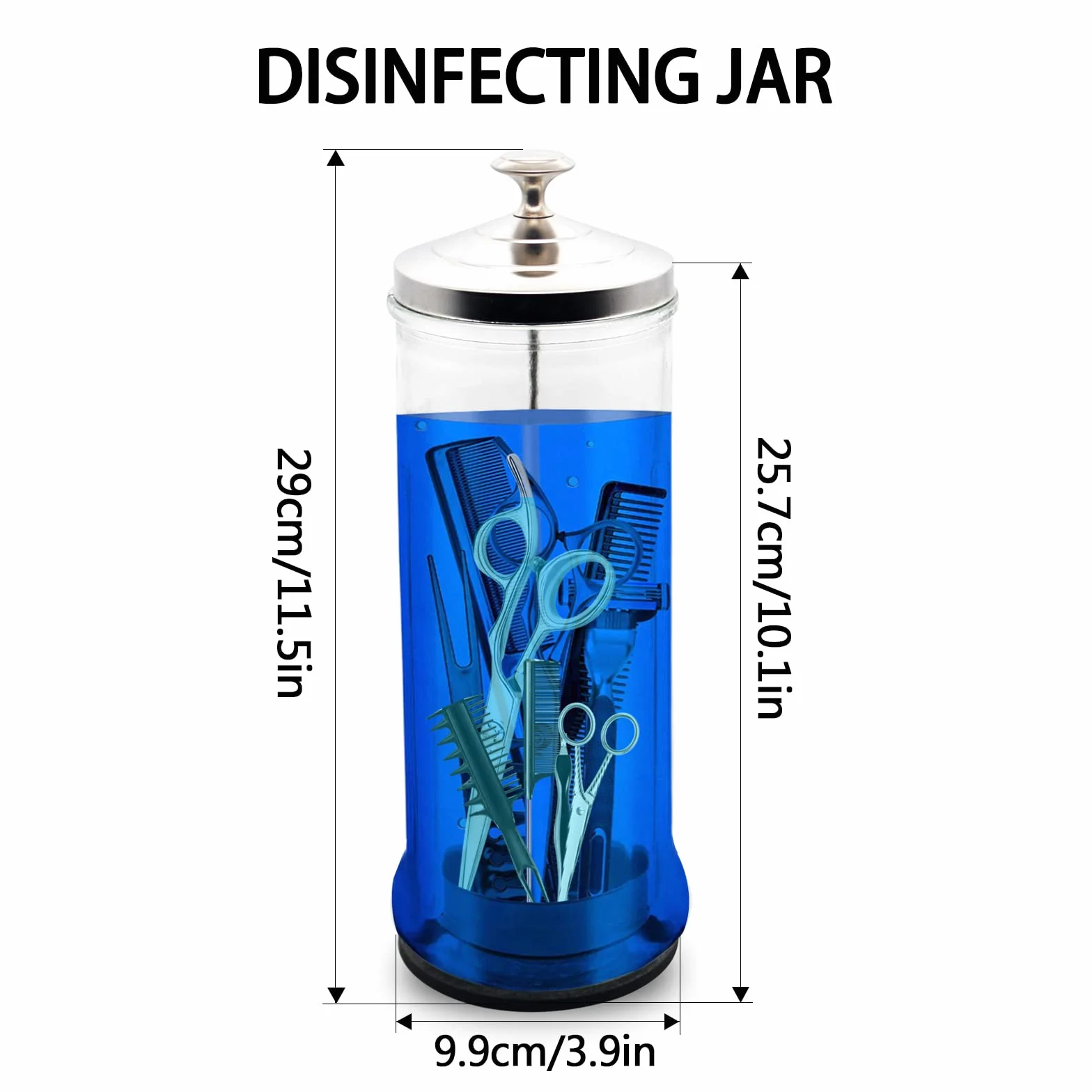 Barber Disinfettante Jar Manicure con Cestino Rimovibile, Contenitore Forniture Barbiere, Vaso Disinfettante
