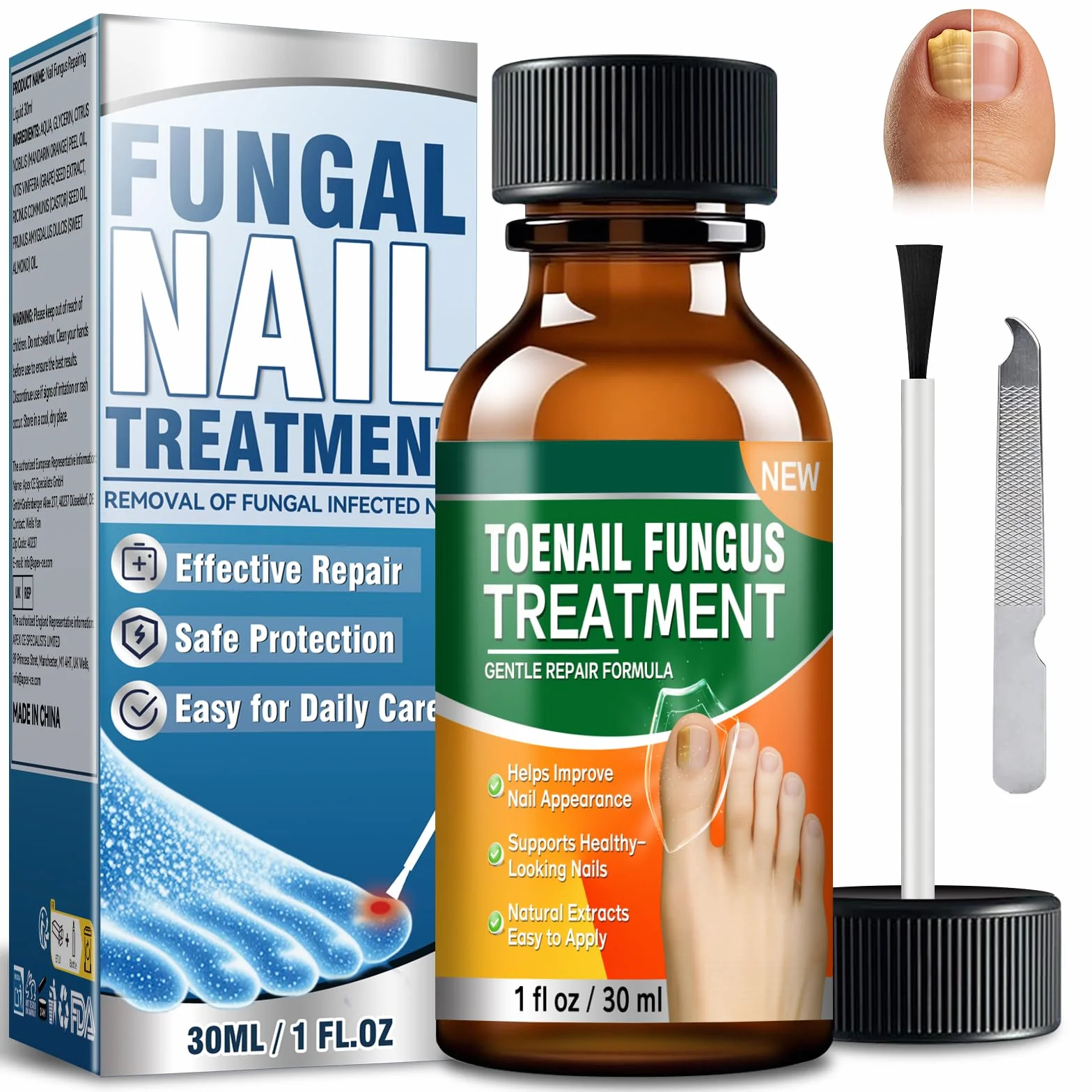 Micosi Unghie Piede Trattamento, Trattamento Funghi Unghie Piedi, Antimicotico Unghie Piedi Liquido, Migliora Unghie Spesse, Fragili, Rotte e Scolorite, Trattamento Rigenerante per Crescita Unghie