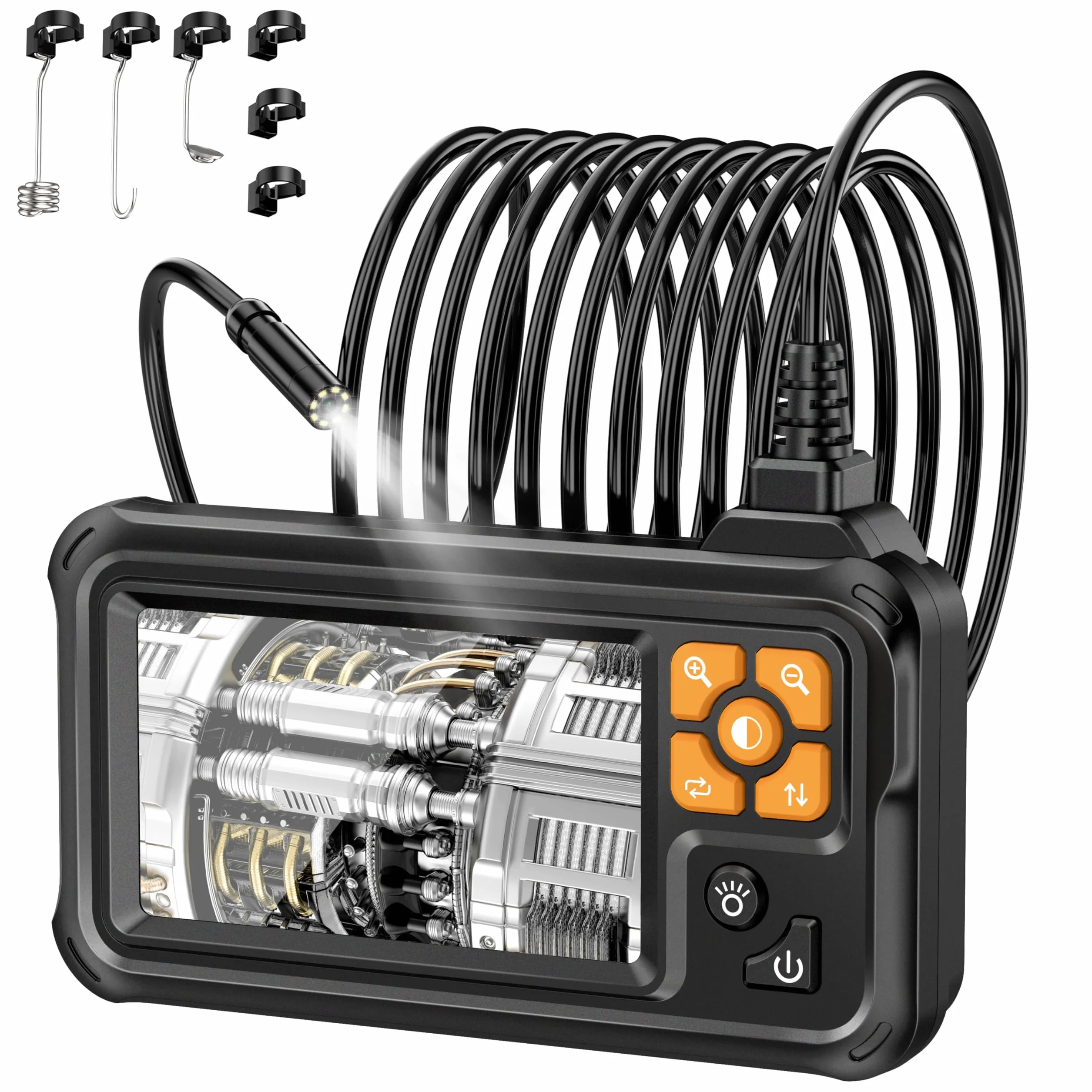 Boroscopio digitale industriale HD 1080P 4,3" IPS IP67 con cavo 5m telecamera ispezione endoscopio