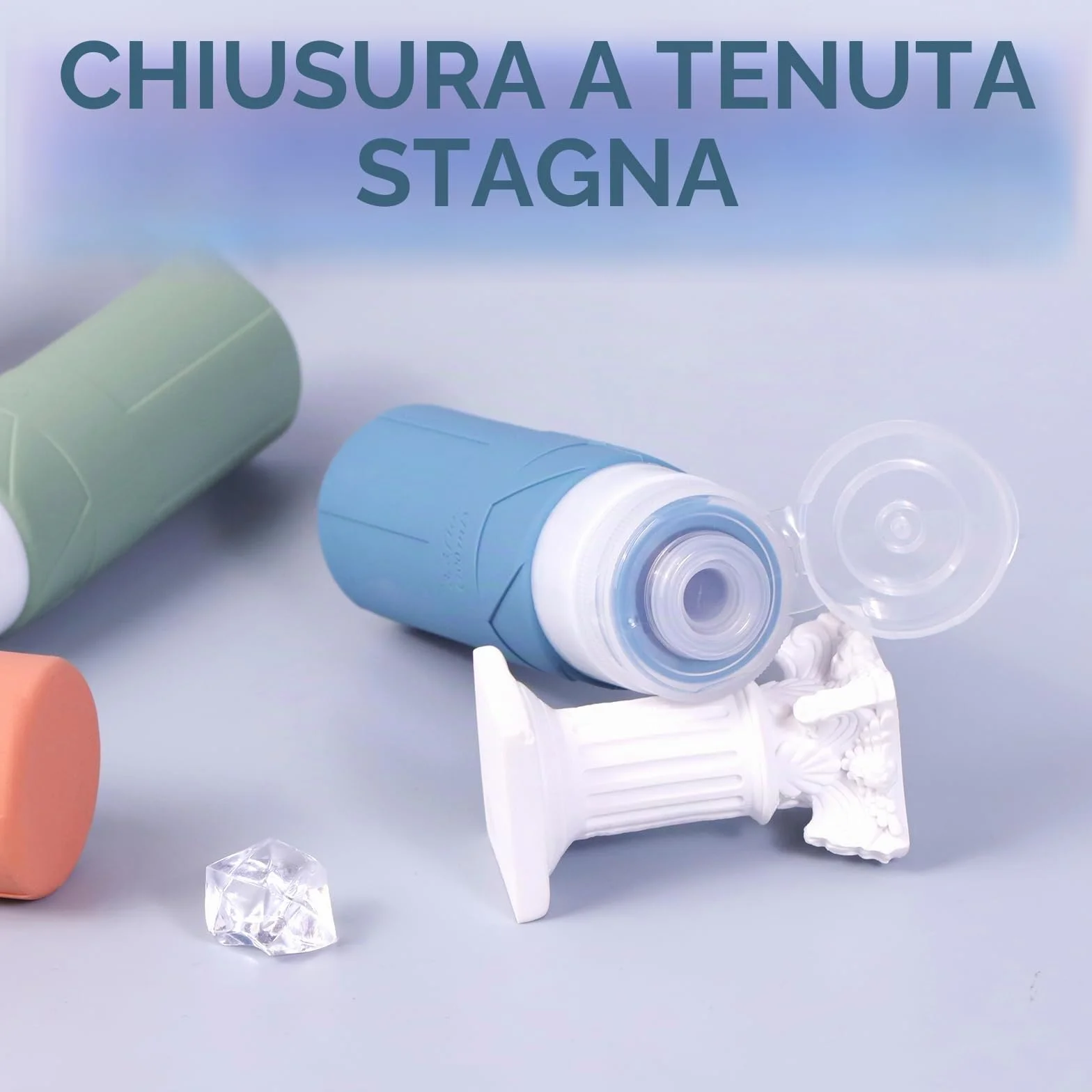 FADVAN Set Contenitori da Viaggio per Liquidi - 4pcs Flaconi da Viaggio in Silicone 100 Ml - Boccette per Porta Profumo,Doccia Shampoo,Detersivo, Accessori Utili (Morandi)