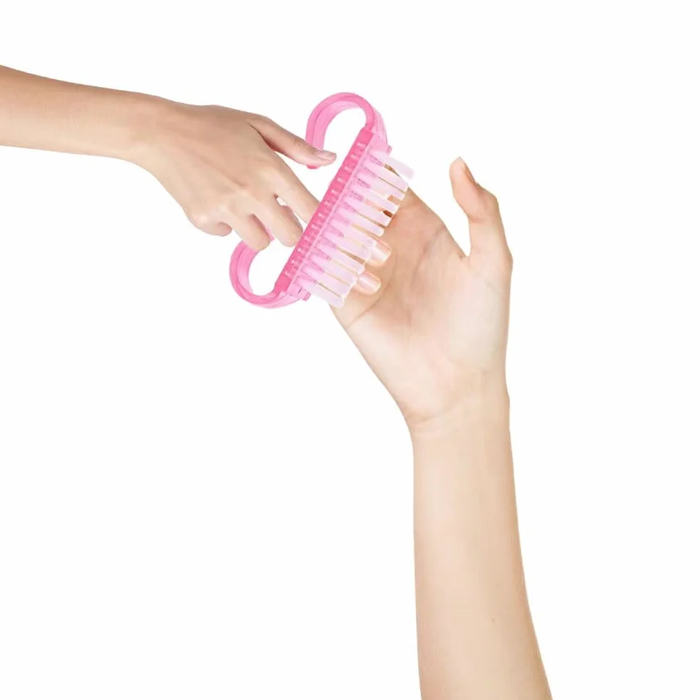 Spazzola Per Unghie 4 Pcs Mini Spazzole per Pulizia Unghie Plastica Viola Rosa Blu Trasparente