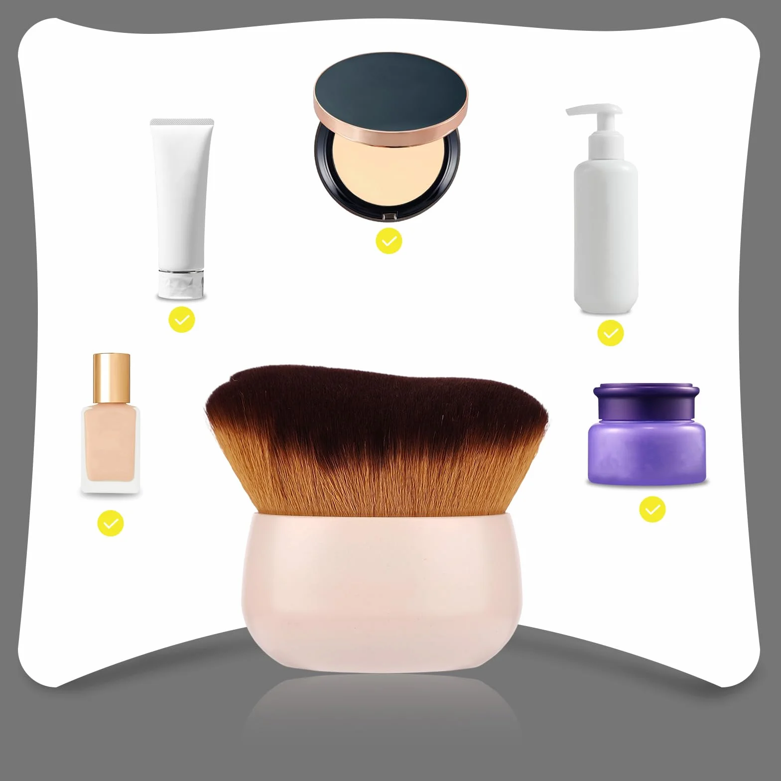 NQEUEPN Pennello Autoabbronzante Corpo, Pennello Trucco per Fondotinta in Polvere Abbronzante e Abbronzatura Spray Applicatore Autoabbronzante per Viso e Gambe (Bianco)