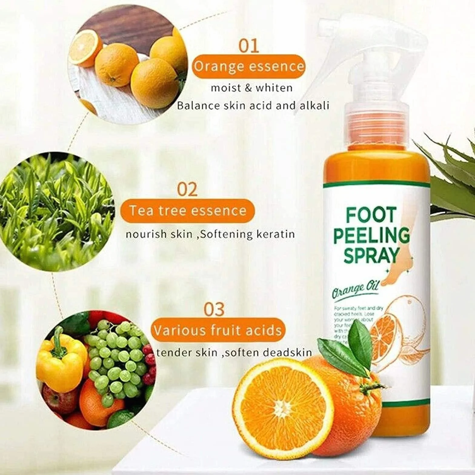 Spray peeling istantaneo per i piedi, maschera per i piedi per staccare la pelle morta, rimuovono la pelle morta in pochi secondi, peeling esfoliante e calli sui piedi