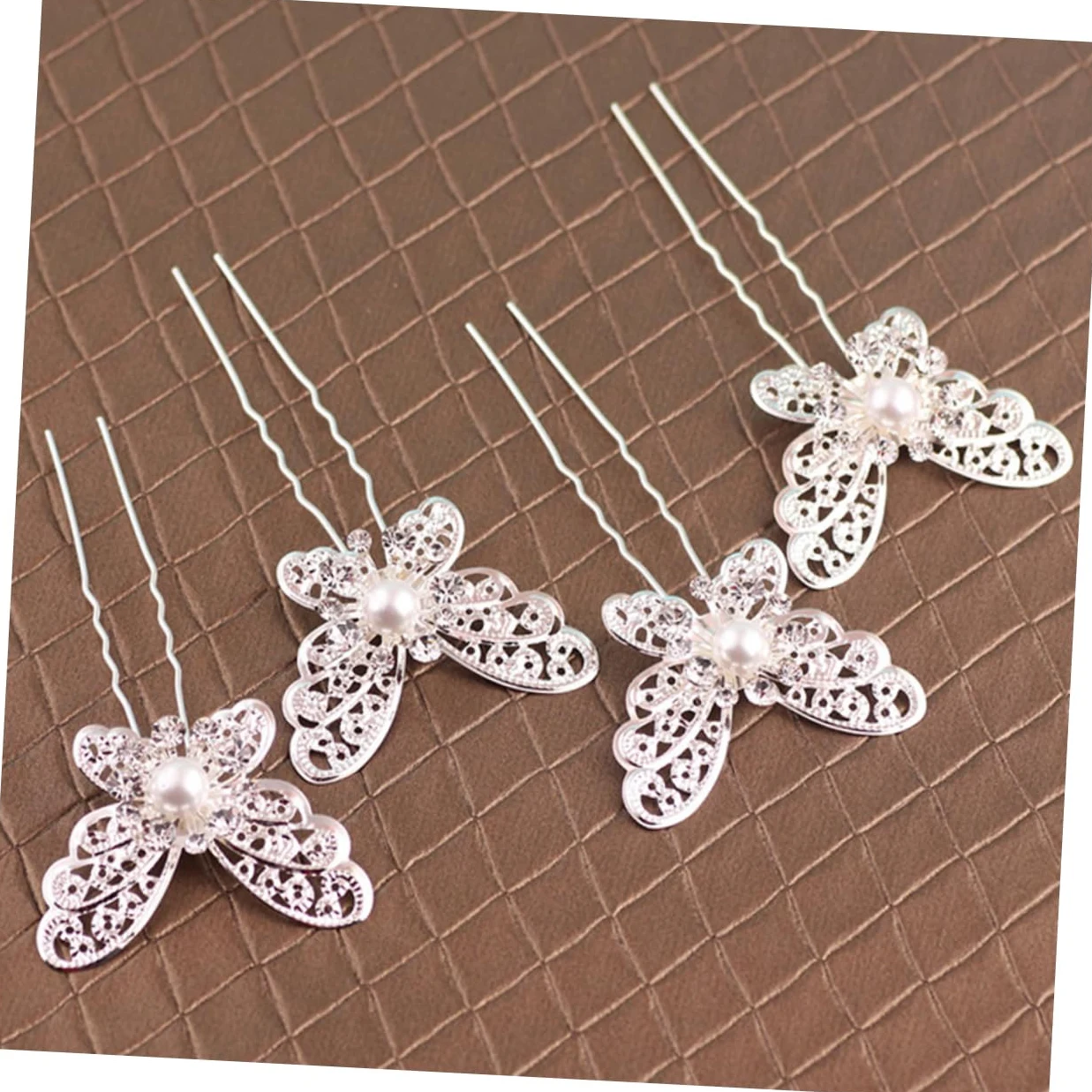 FRCOLOR 60pezzi Fermagli Per Sposa Con Perle e Cristalli Accessori Eleganti Per Cerimonia e Matrimonio Argento