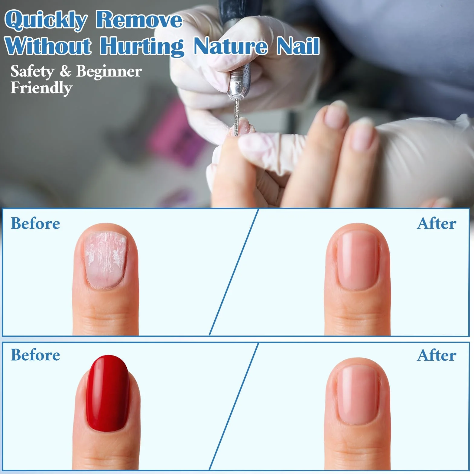 Fresa per cuticole diamantate 6 punte riutilizzabili con astuccio grana media strumento professionale