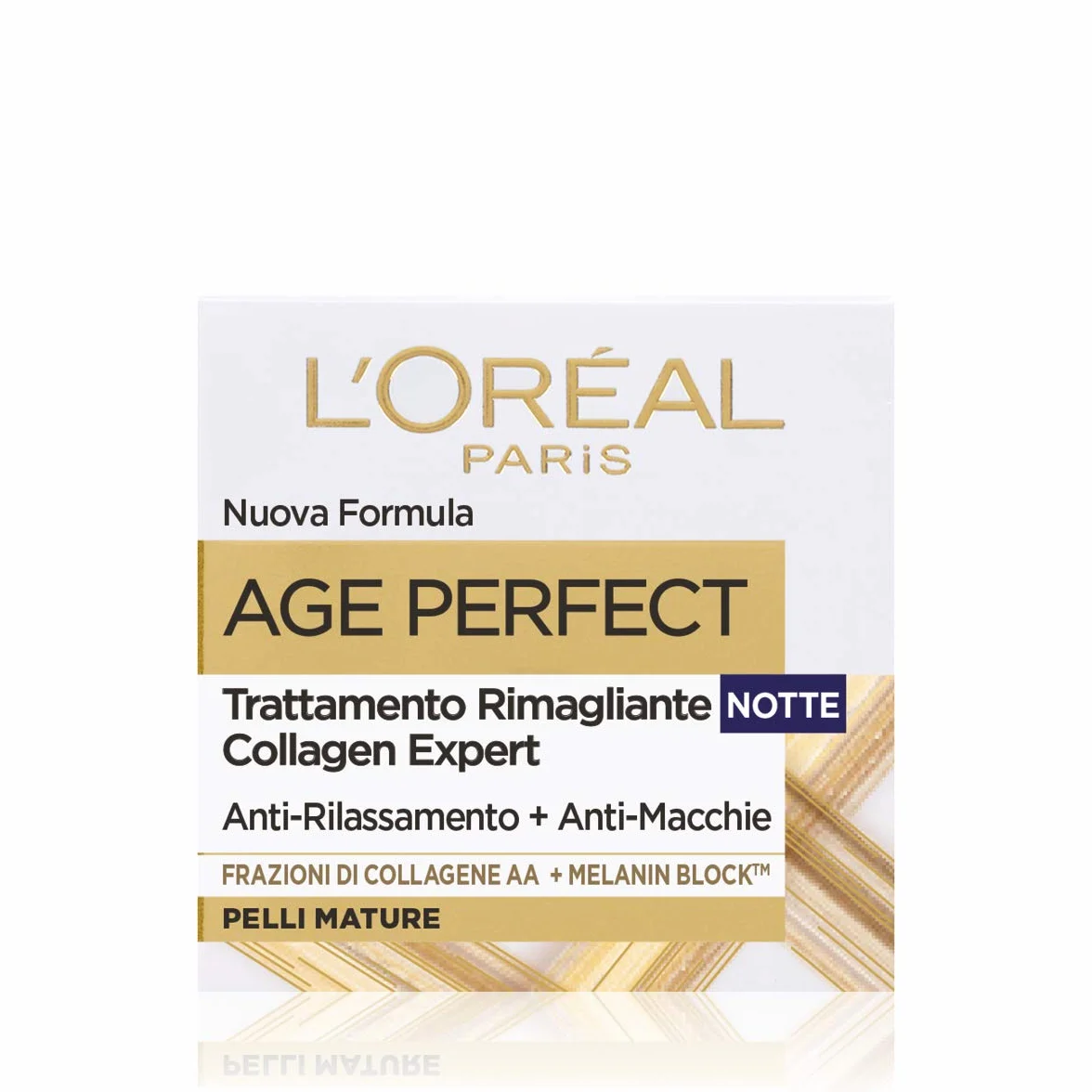 L'Oréal Paris Crema Viso Notte Anti-Età, Per Pelli Mature, Pelle Più Compatta e Levigata, Macchie dell'Età Ridotte, Con Peptidi di Micro-Collagene e Niacinamide, Age Perfect Collagen Expert, 50 ml