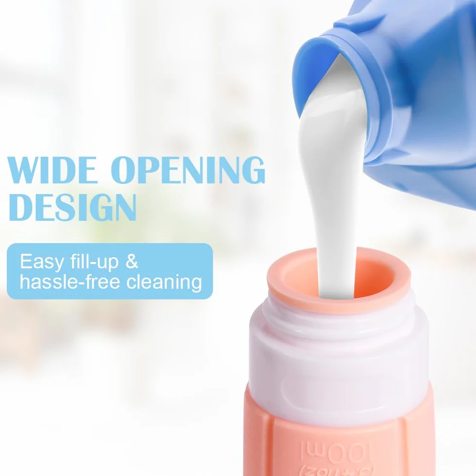 OSDUE 4 Pezzi Flaconi da Viaggio in Silicone, Contenitori da Viaggio Flaconi, Bottiglie da Viaggio per Shampoo, Balsamo, Crema, Lozione, per Viaggio in Aereo Flaconi da Viaggio 100 ml (C-4 pezzi)