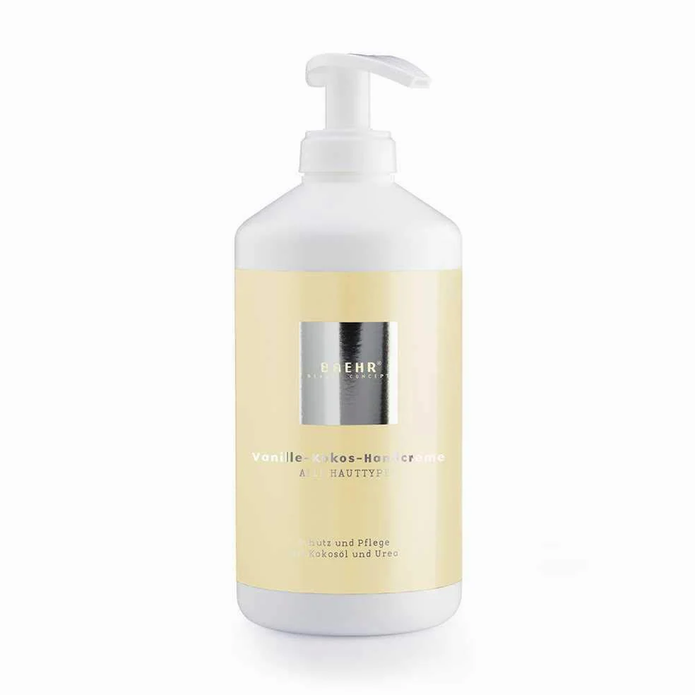 Baehr Crema mani Vaniglia Cocco con Olio di Cocco Urea 500ml