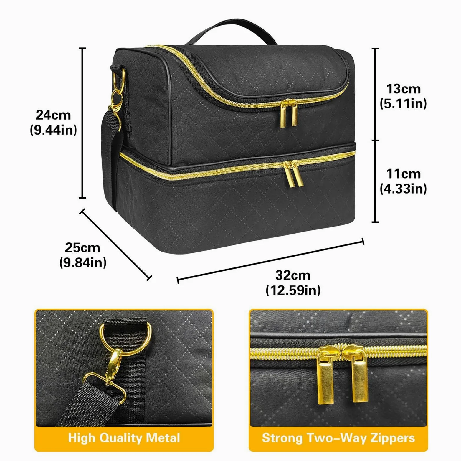 Organizer per smalto gel, borsa da viaggio per smalto per unghie | a doppio strato, contiene 60 bottiglie e asciugatrice, contenitore per oggetti e strumenti per manicure, robusto e compatto,