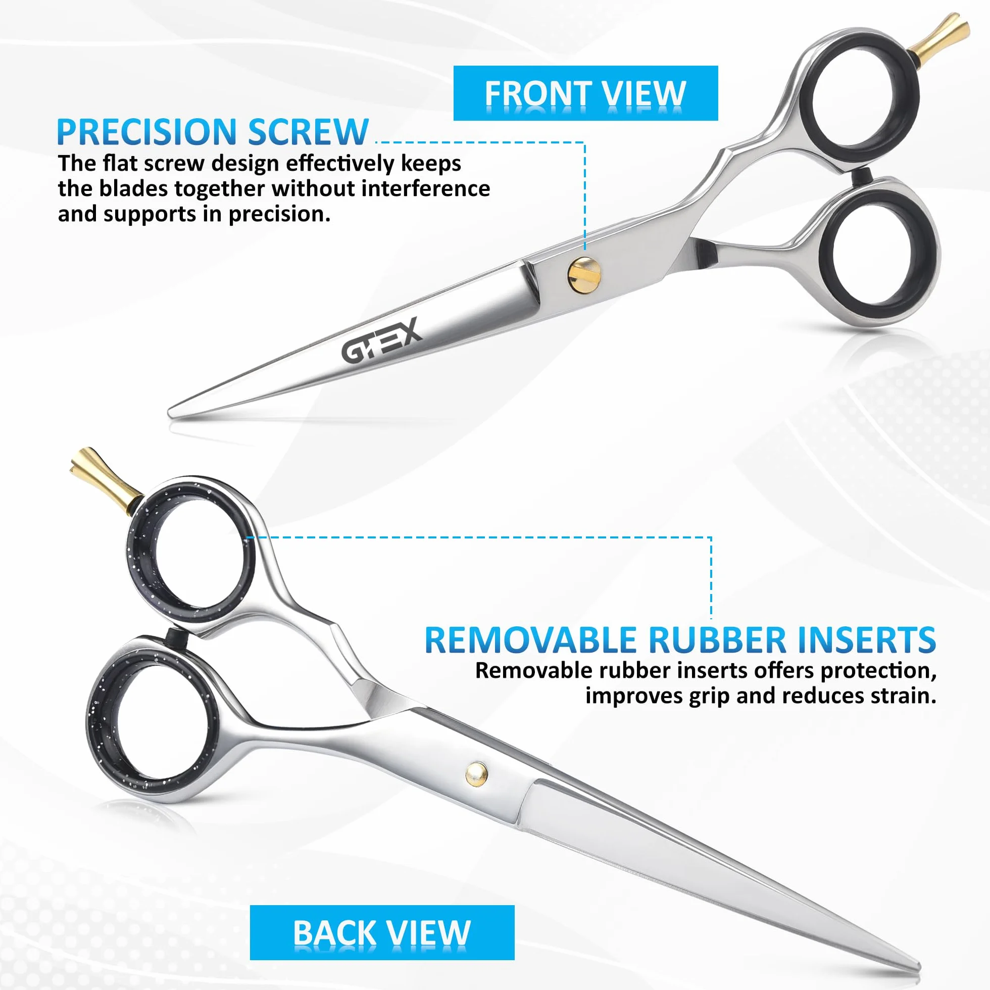 GTEX Forbici Parrucchiere Professionali 6,5" Premium Forbici Capelli con Pettine e Caso