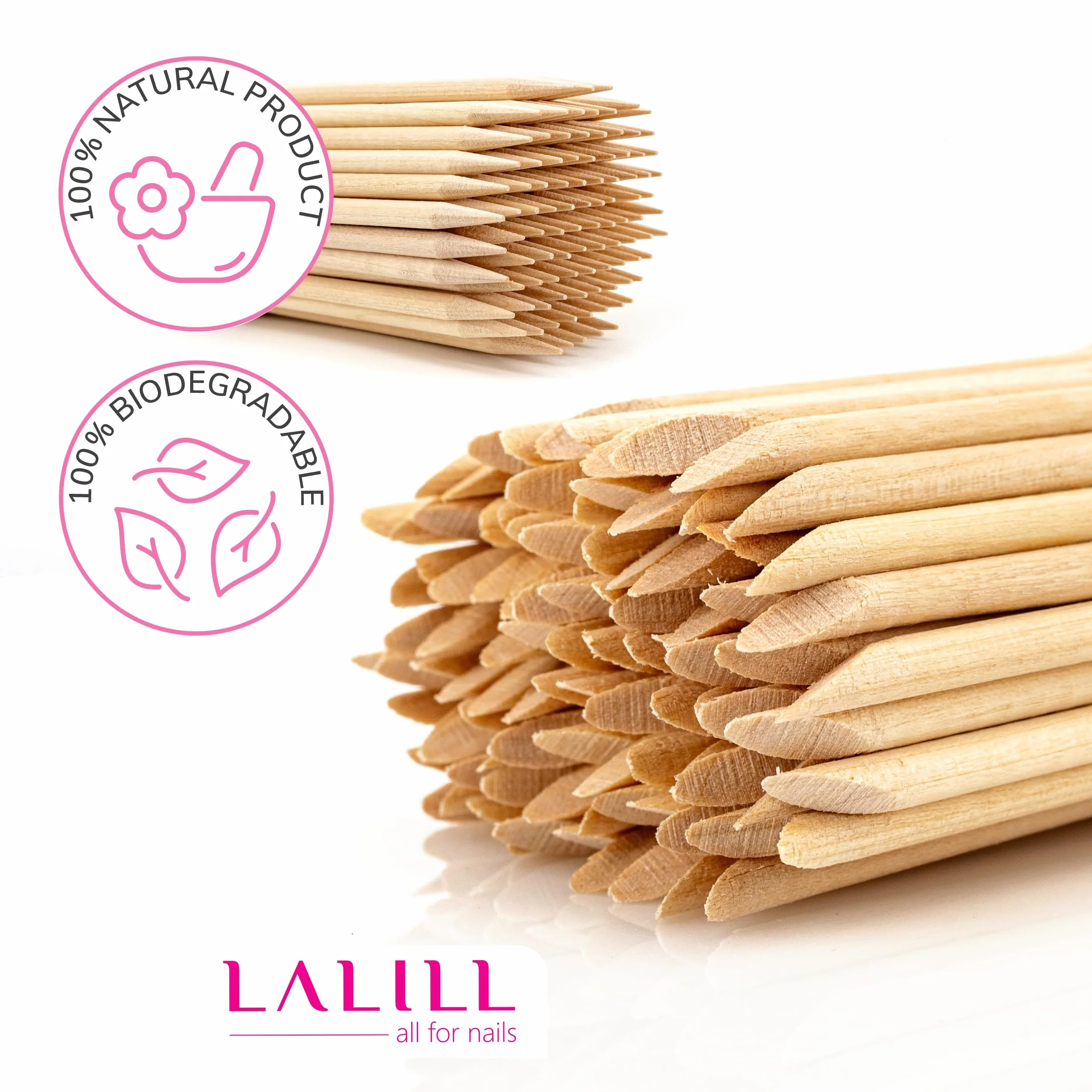 Bastoncini in Legno 100 Pezzi per Manicure Pedicure Cuticole