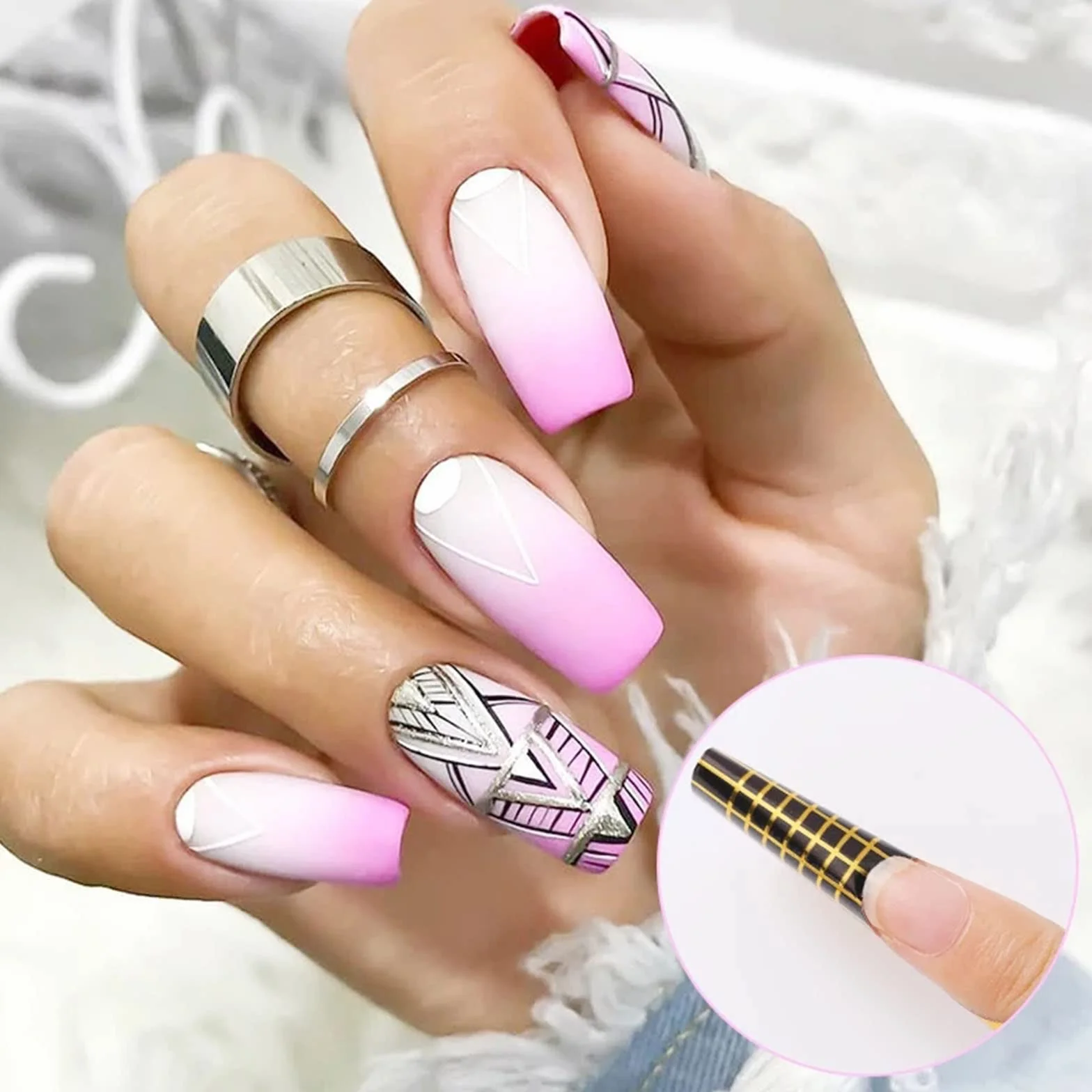 120 Pezzi Rotolo Cartine Oro Extension model Cartine Allungamento per Unghie Ricostruzione Fai da te Allungamento Unghie professional UV gel nail