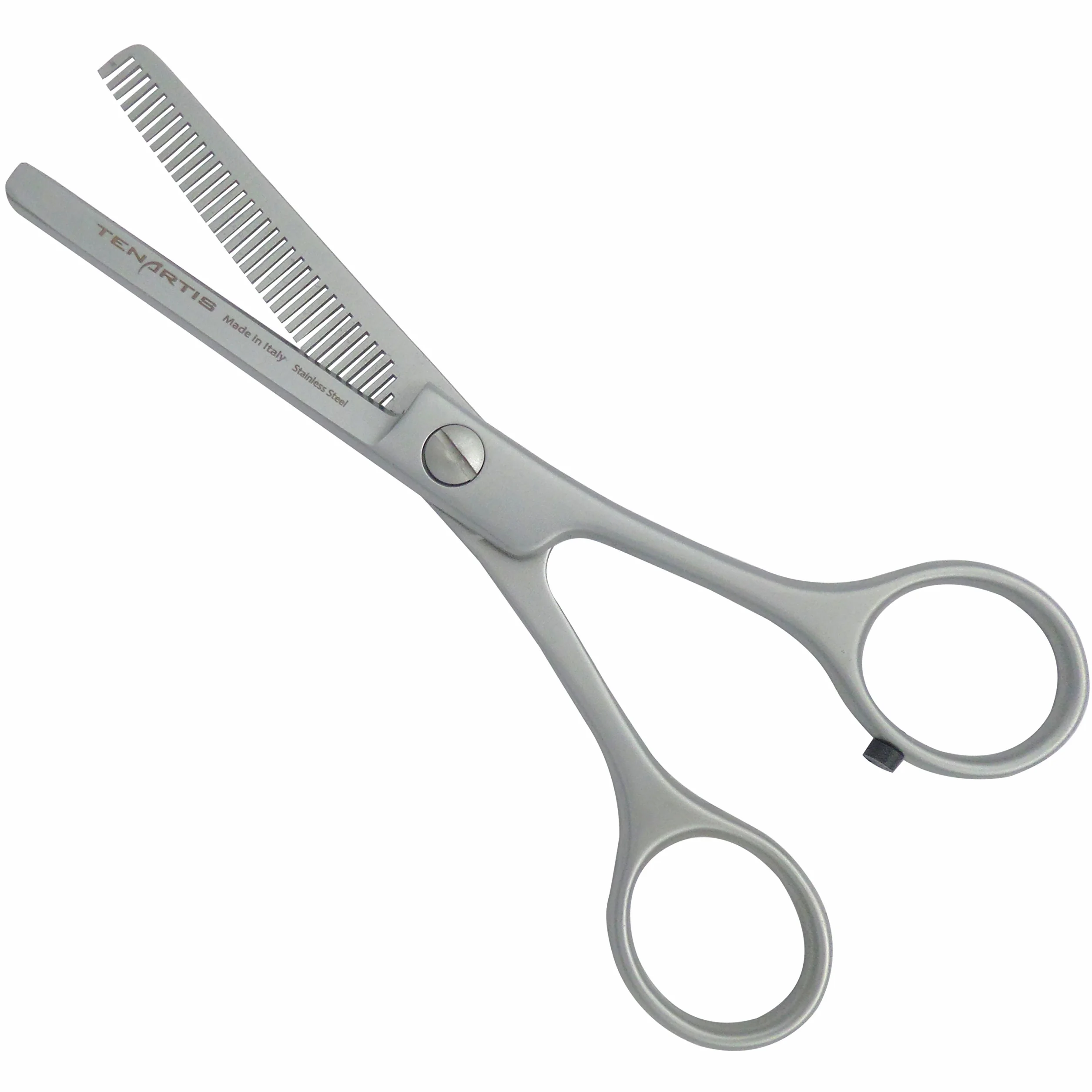 Forbici Professionali per Sfoltire Capelli, in Acciaio Inox con Custodia in PVC - Tenartis Made in Italy