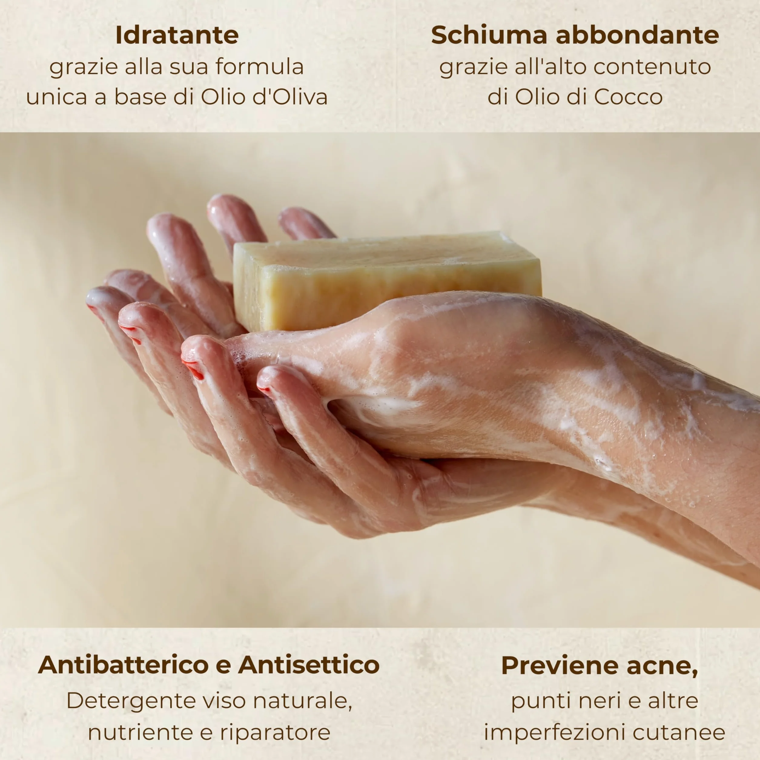 Sapone allo Zolfo per acne viso 3 saponi naturali artigianali con Olio d'Oliva 75 g