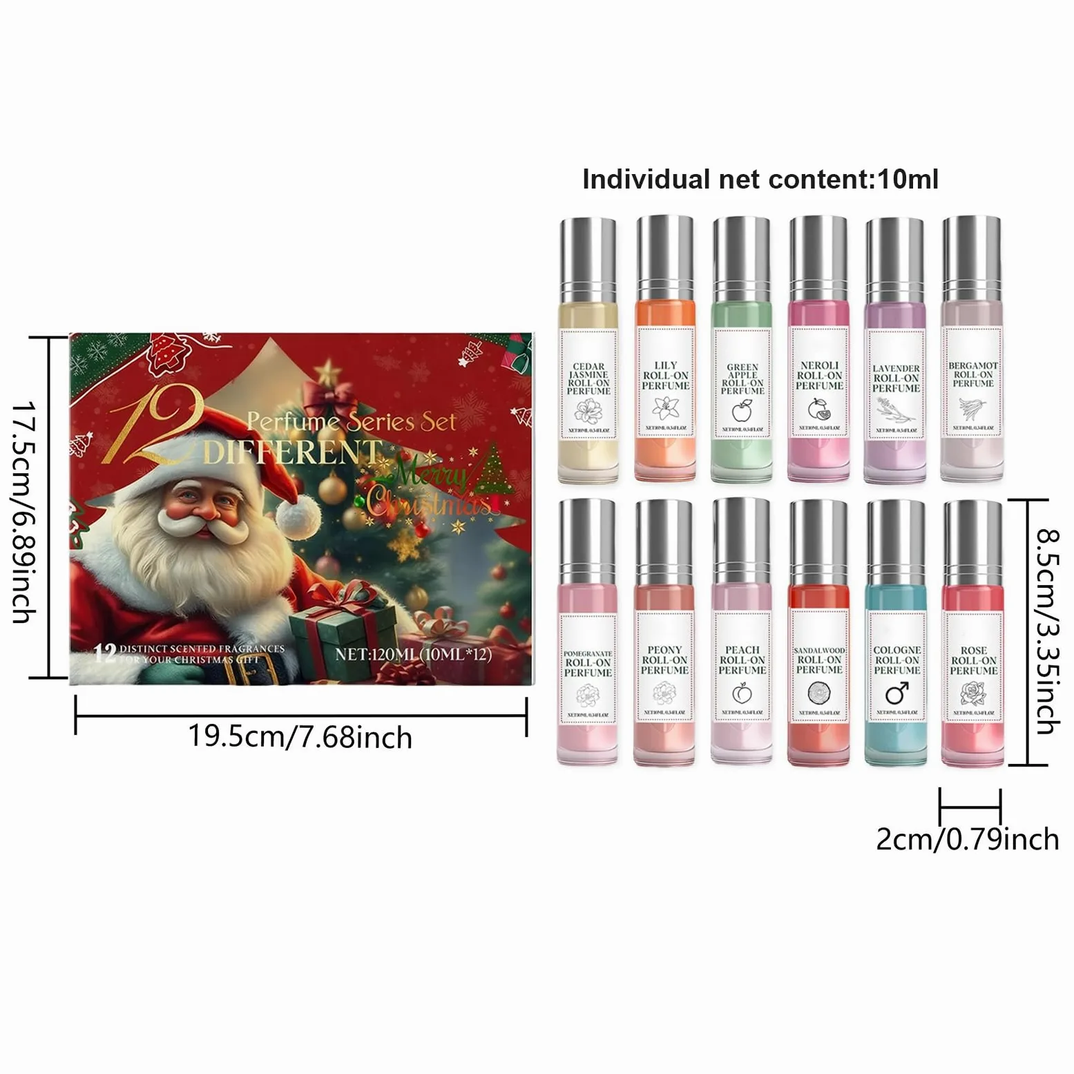 Profumi Di Natale | 12 Pezzi Di Fragranza Elegante | Profumi Di Lunga Durata | Per Donne, Moglie, Fidanzate Che Viaggiano Ogni giorno, Incontri, Feste Notturne, Affari, Attività Sociali, Inf