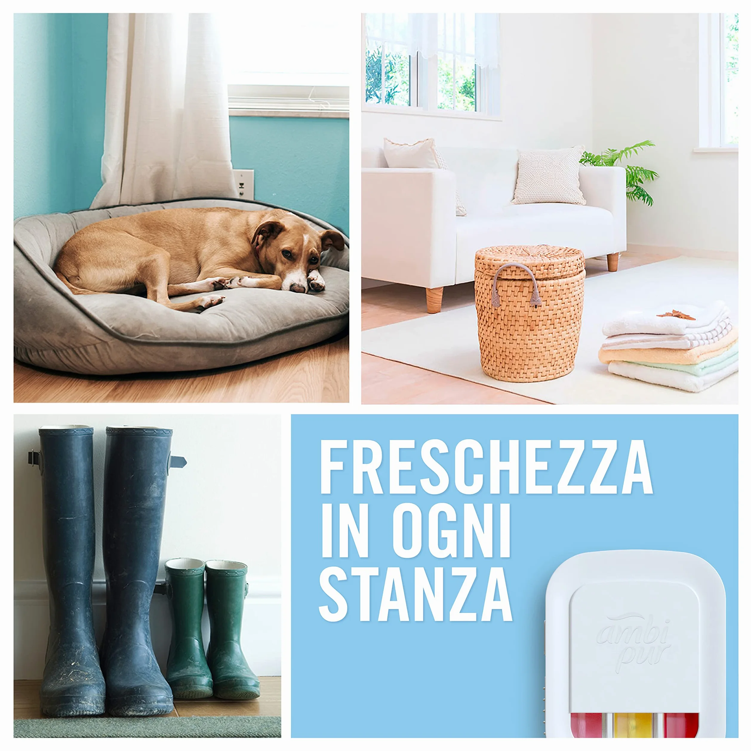 Ambi Pur 3Volution Profumatore per Ambienti, 9 Ricariche per Diffurore Elettrico, Fragranza Dolomiti, tecnologia Elimina Odori, Fino a 90 Giorni di Profumo per Ricarica