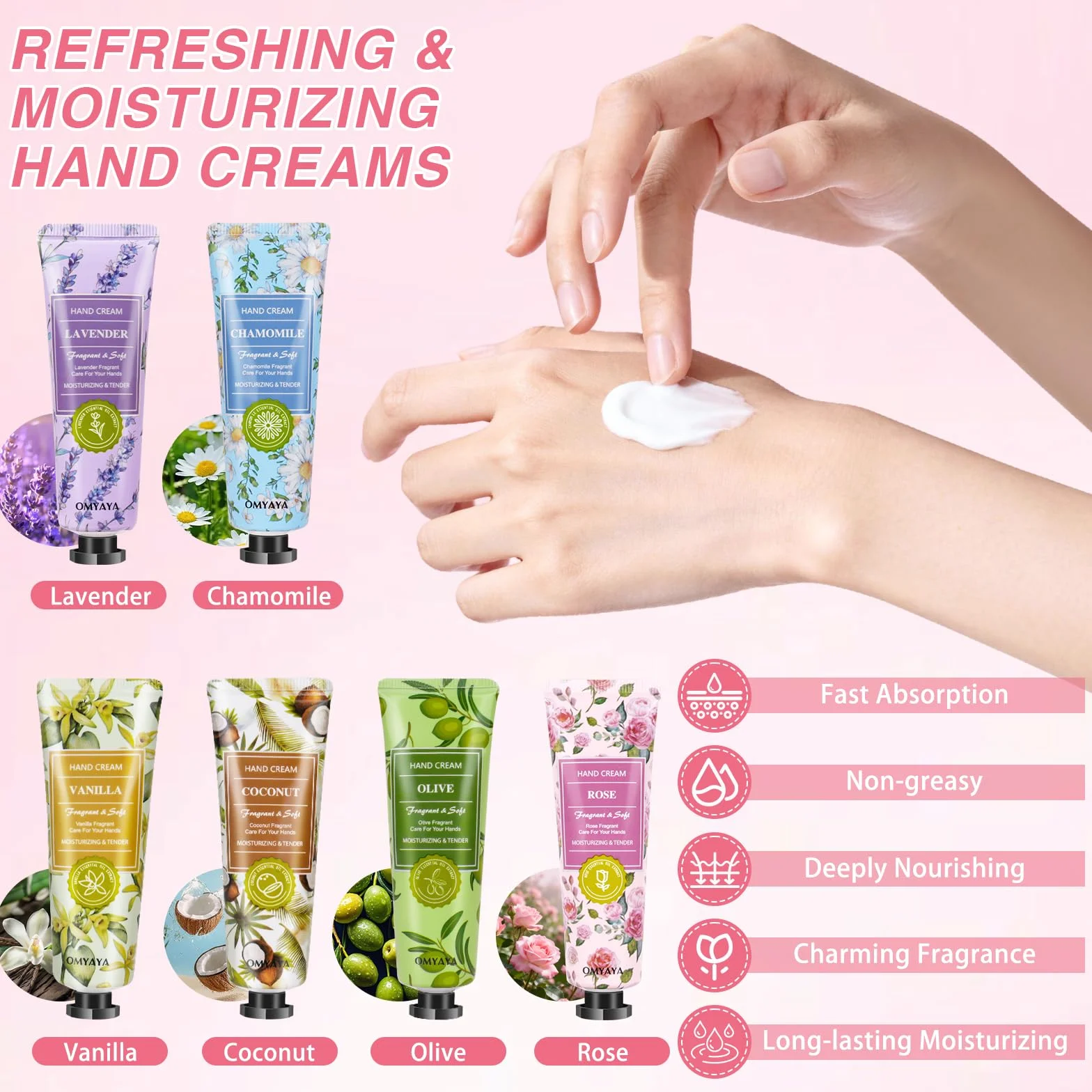 Profumo di alta qualità per donne, 6x35 ml mini profumo da donna + 6 crema per le mani set, Eau de Parfum da donna, con dolce profumo di fiori e frutta, regalo per compleanno, San Valentino