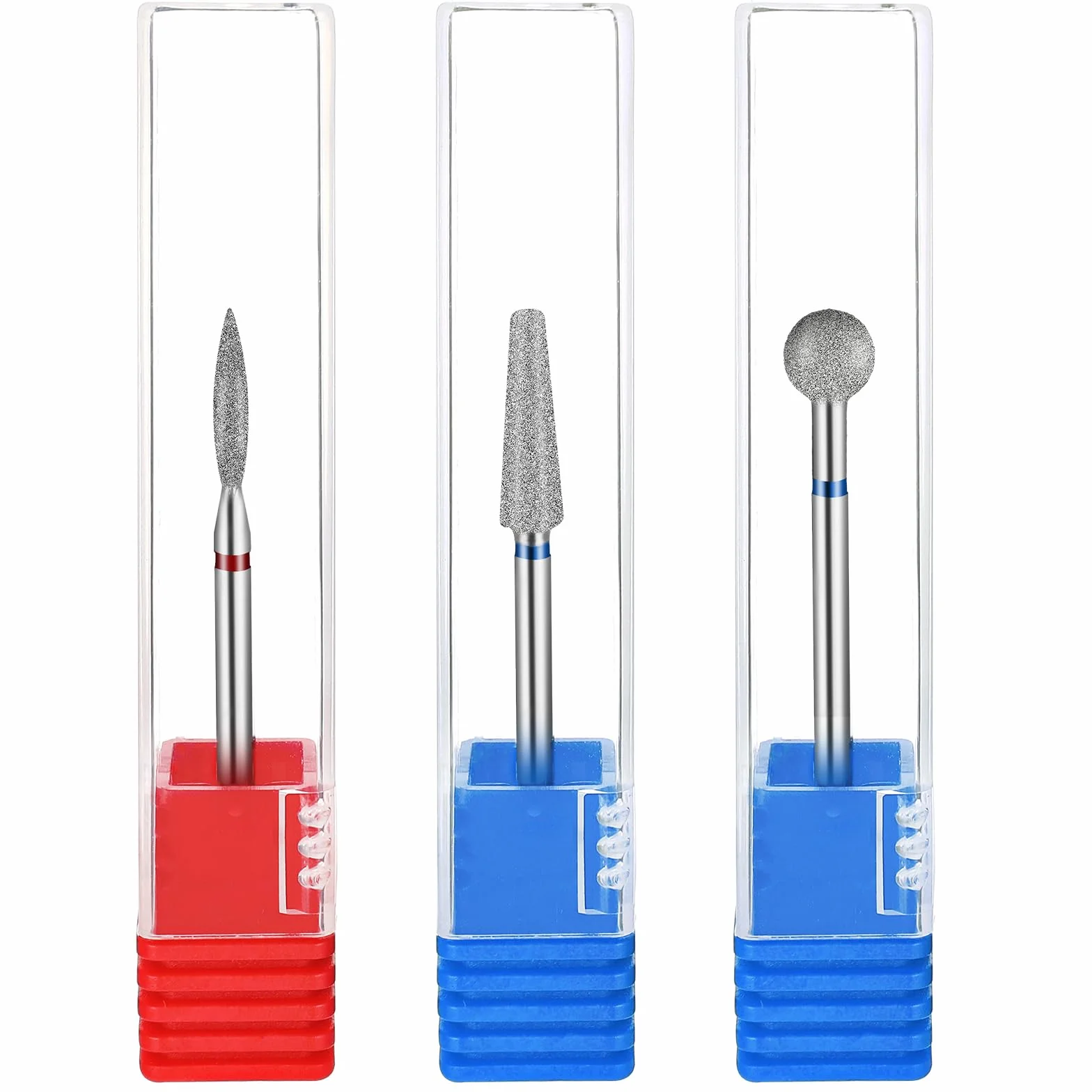 YuxianLB 3 Punte Diamantate per Cuticole a Forma di Sfera Tagliaunghie Bit Fiamma Kit Preparazione Unghie Manicure Salone