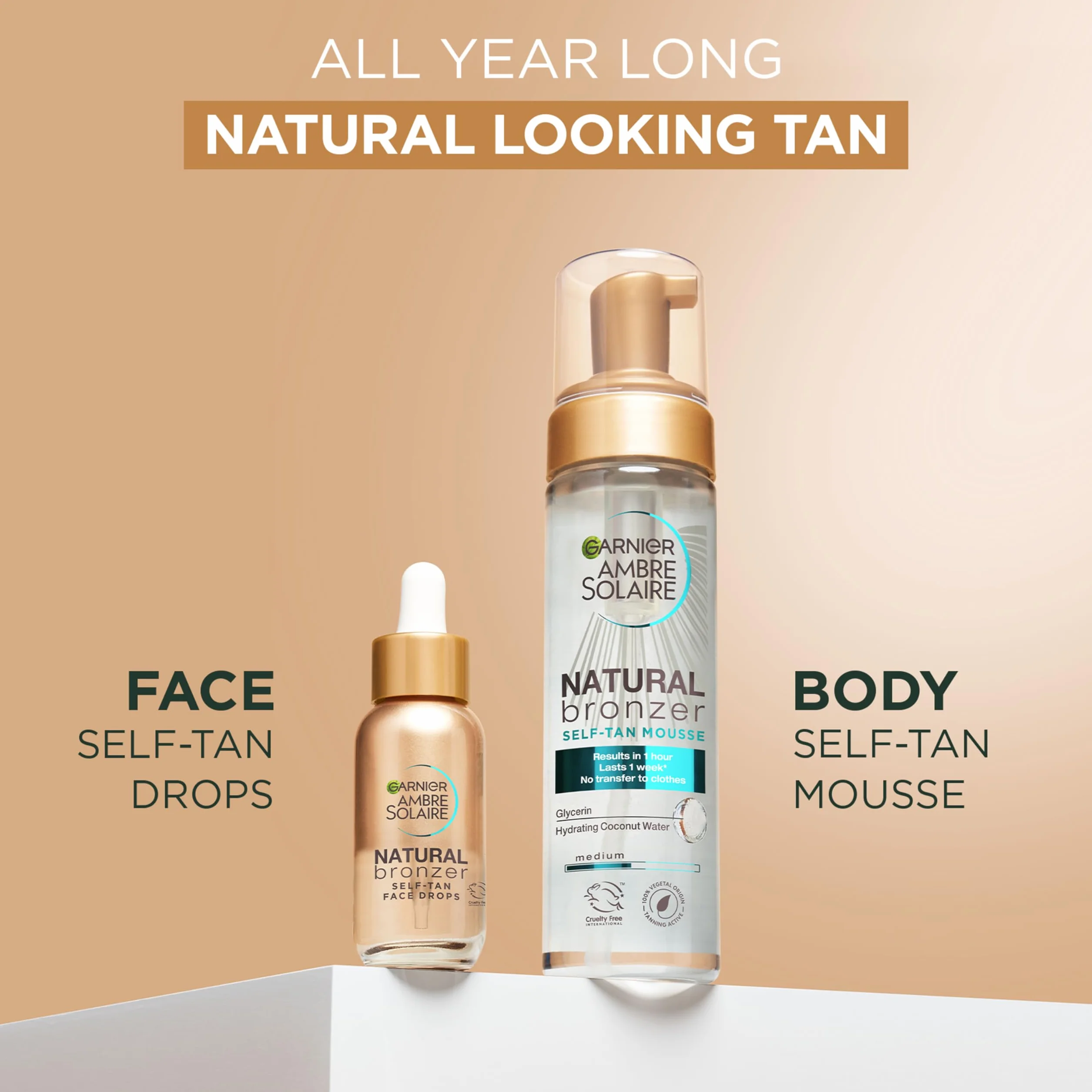 Garnier Natural Bronzer Self Tan Mousse (coccout), 300 g
