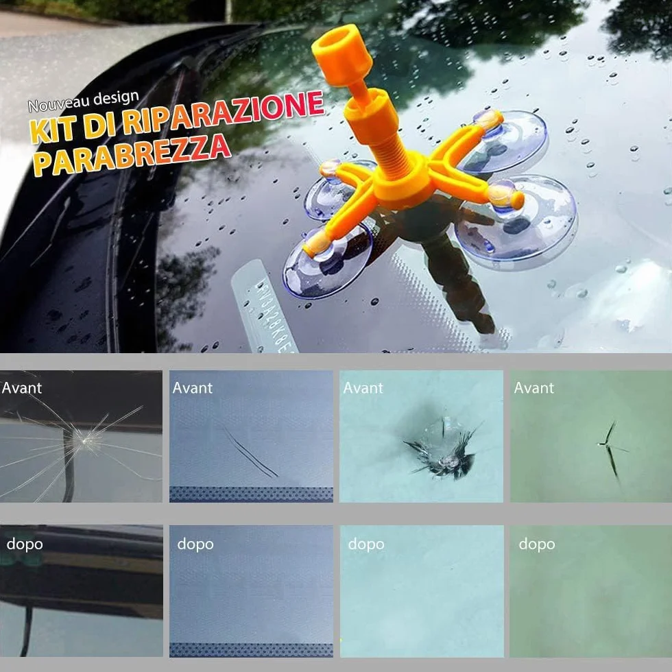 Manelord Auto Kit Riparazione Parabrezza con Resina per Vetri Auto