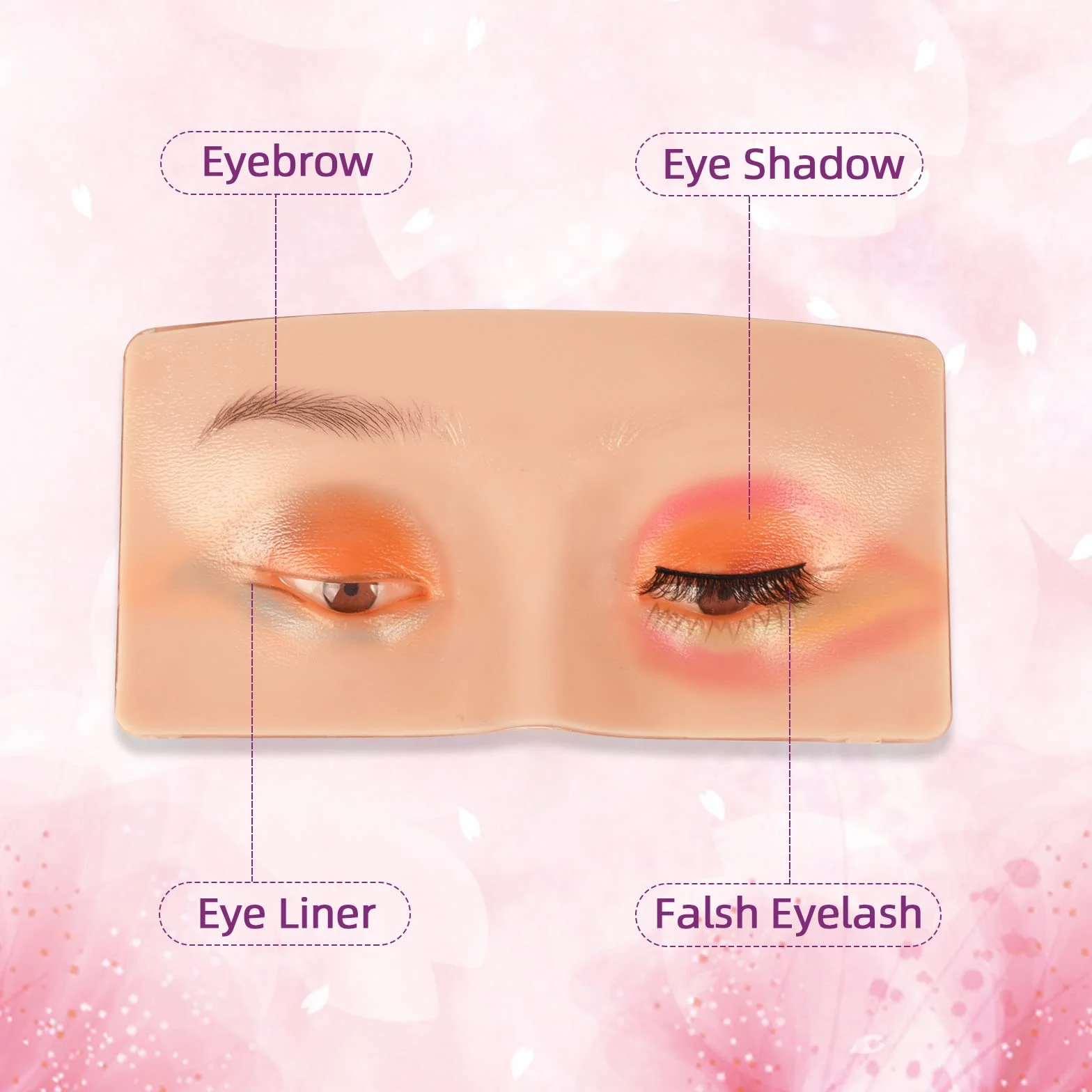 JimKing Trucco Pratica Board – Faccial Practice Skin per professionisti e principianti, modello realistico 3D per estensione ciglia, eyeliner e ombretto