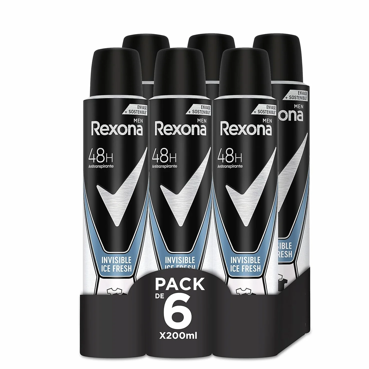 Rexona Ice Deodorante 200ml, Pack de 6