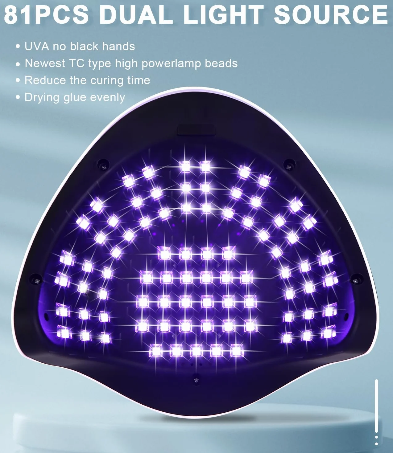 Lampada UV LED Unghie, 380W Professionale 81 sfere di lampada a LEDs, Semipermanente Curare Rapidamente Pedicure Fornetto per Tutti i Smalti, Automatico Sensore per Manicure a Casa e in Salone