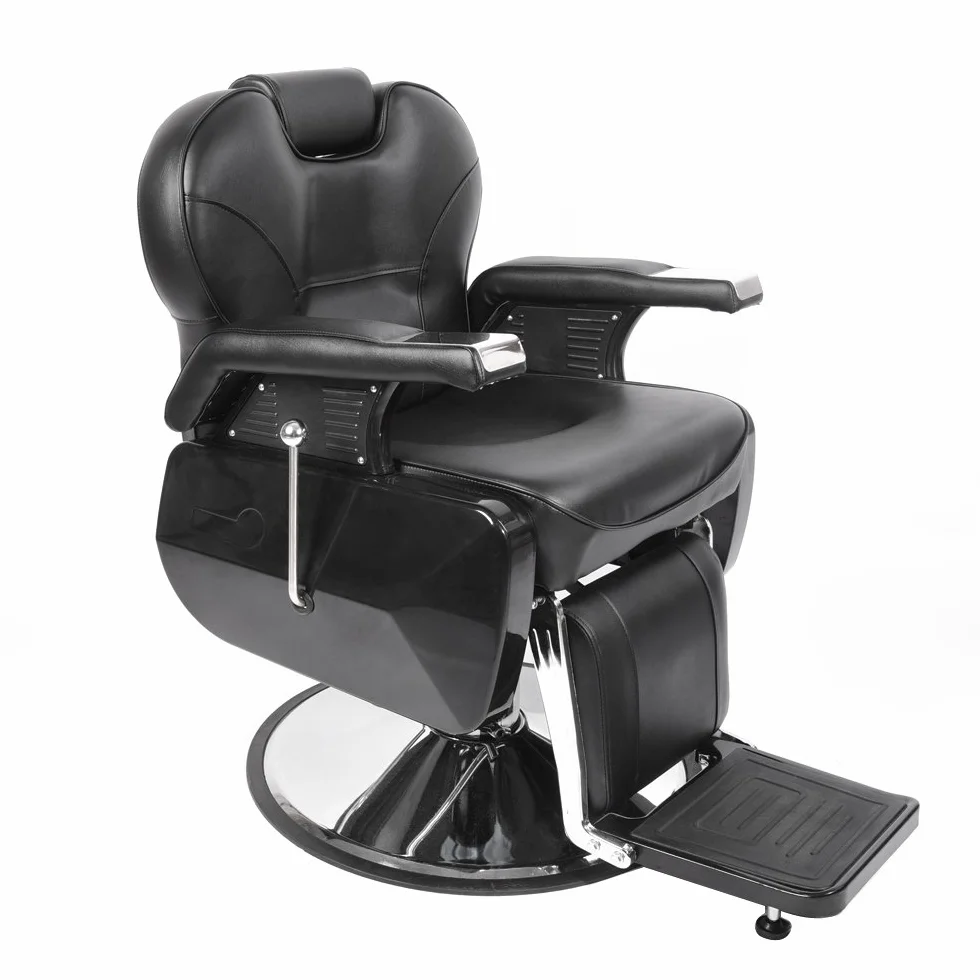 Poltrona da Parrucchiere Reclinabile Idraulica a 360° per Salone Professionale, 96 x 94 x 84 cm, Nero