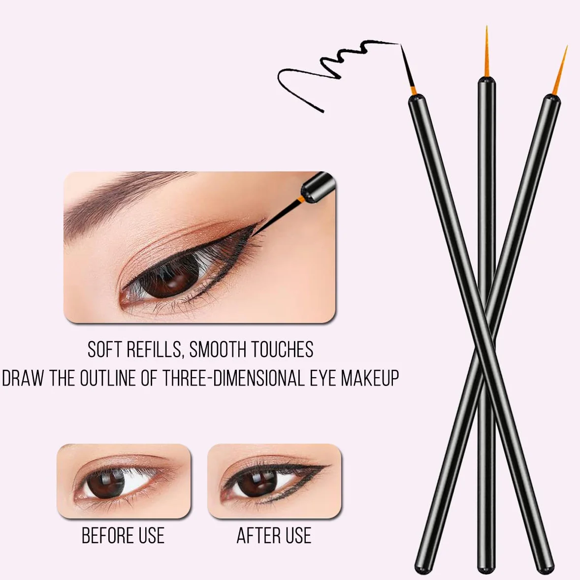 KingMas KINGMAS - 100 pennelli per eyeliner e trucco