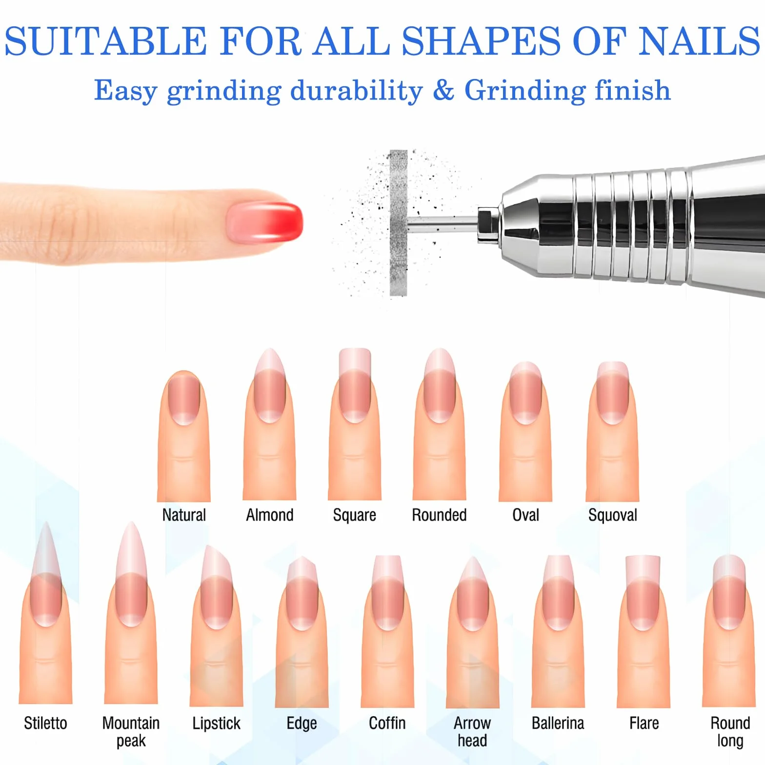 Punte per fresa per unghie, 2 pezzi, disco abrasivo 20 mm, per pedicure in gel acrilico