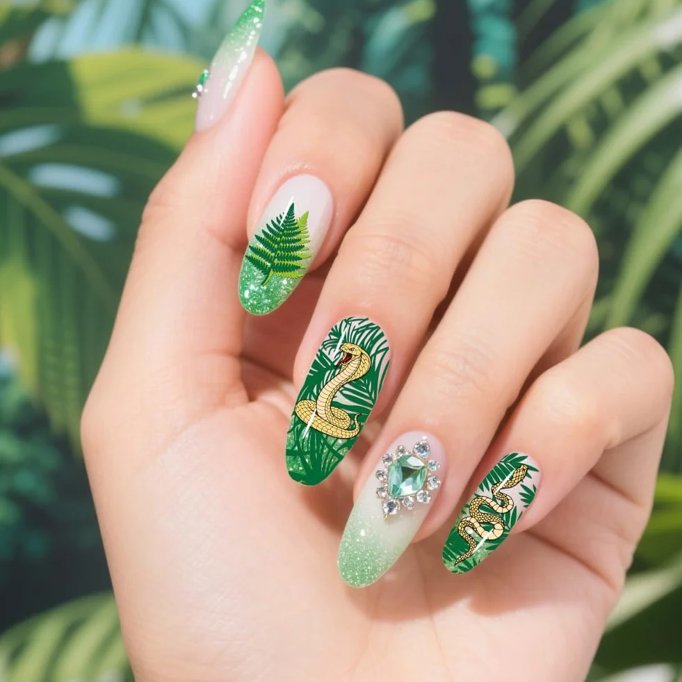 PH PandaHall 3 pezzi per unghie con animali selvatici, per nail art, template di tigre, elefanti, nail art, farfalle, serpenti, piastre per unghie per donne, fai da te, manicure e saloni