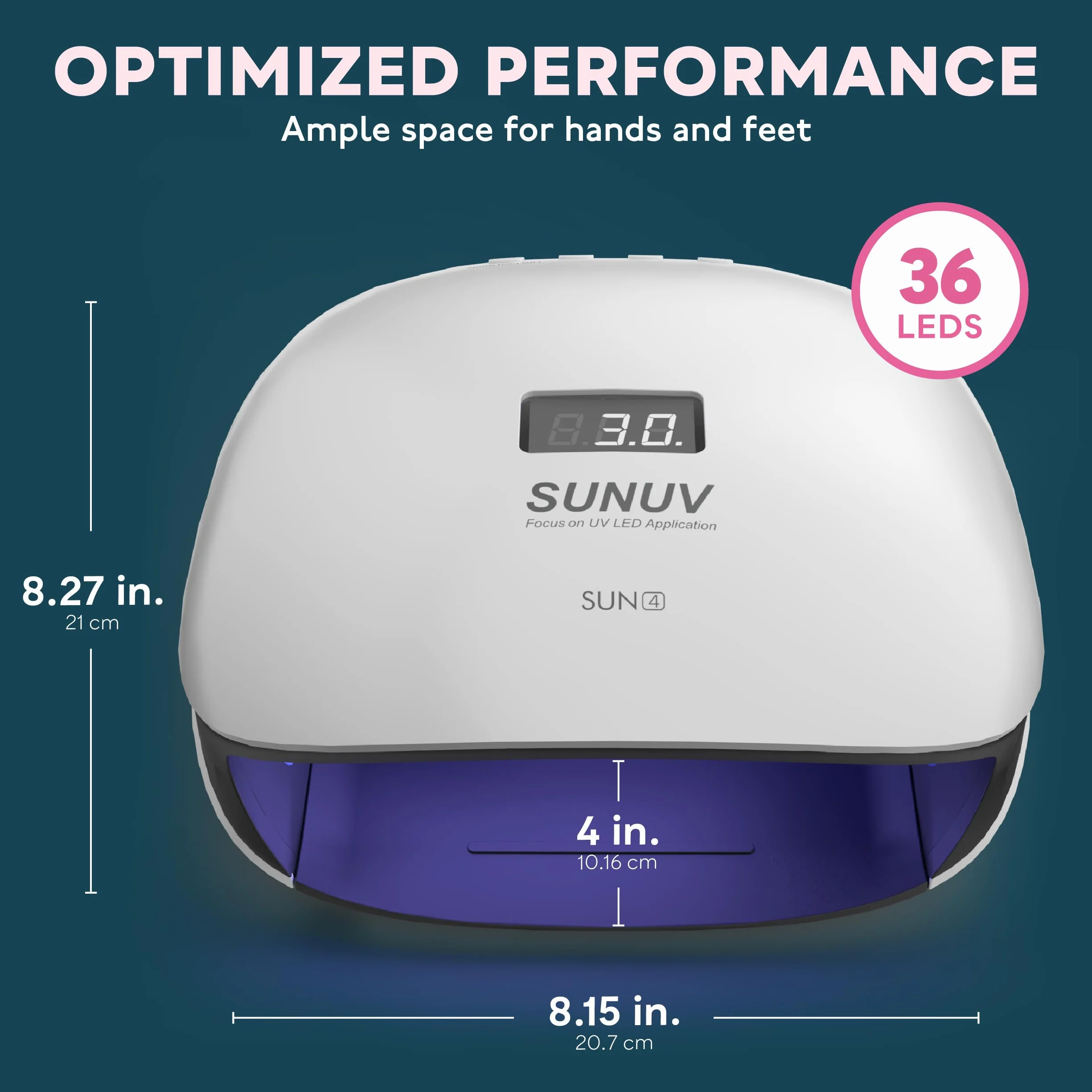 SUNUV SUN4 Lampada UV LED per Unghie Asciugatrice Gel Manicure con 4 Timer LCD Display Sensore