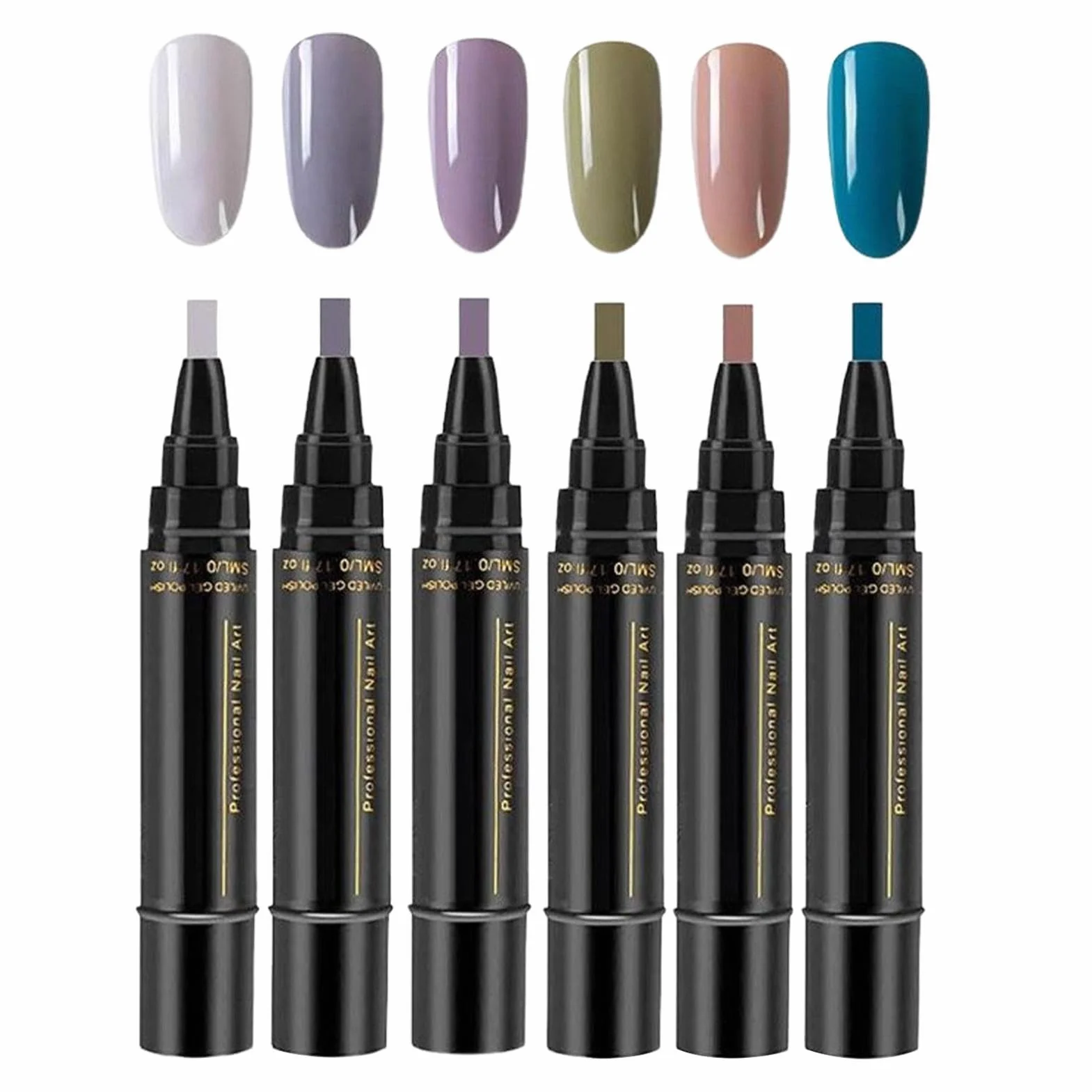 Penne Per Unghie Ad Asciugatura Rapida - Strumenti Per Manicure A Lunga Durata Da 6 Pezzi | Pennarelli Per Vernice Gel, Punta Fine 0,7 Mm, Impermeabili, Senza Lampada UV, Bambini, Donne, Adolescenti,
