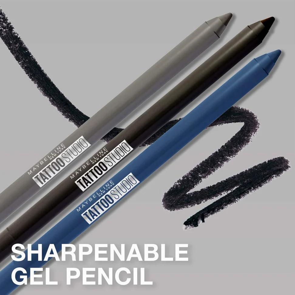 Maybelline New York Tattoostudio Waterproof, Long Wearing, Eyeliner Pencil Makeup, Intense Charcoal, 0.08 Ounce